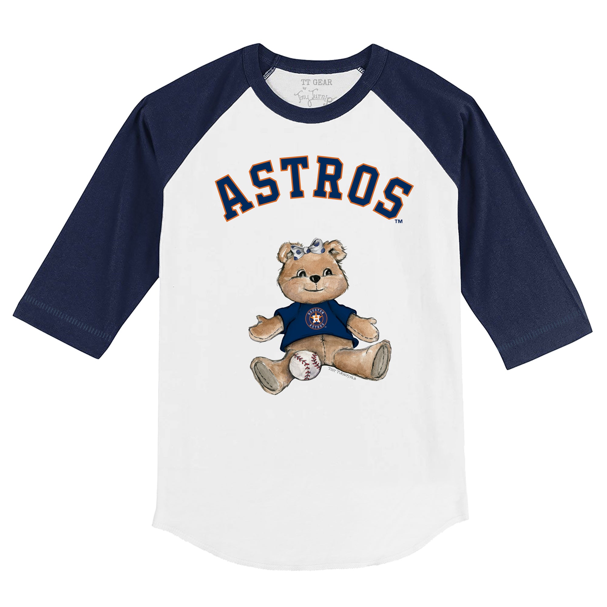 Houston Astros Tiny Turnip Girls Youth State Outline Fringe T-Shirt - Navy