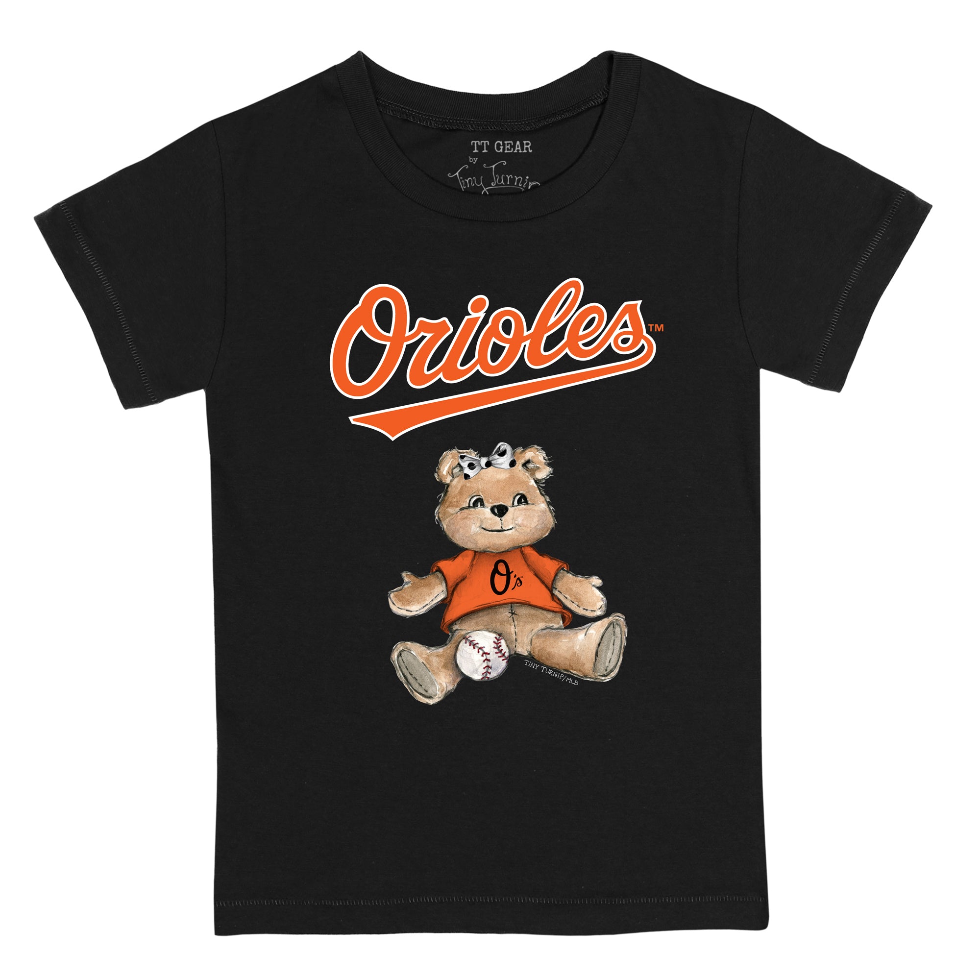 Baltimore Orioles Girl Teddy Tee Shirt Youth Large (10-12) / Black