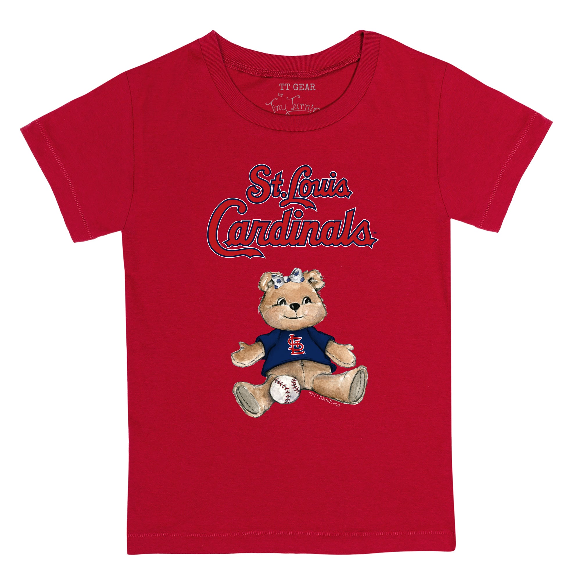 Women's St. Louis Cardinals Tiny Turnip White Girl Teddy T-Shirt