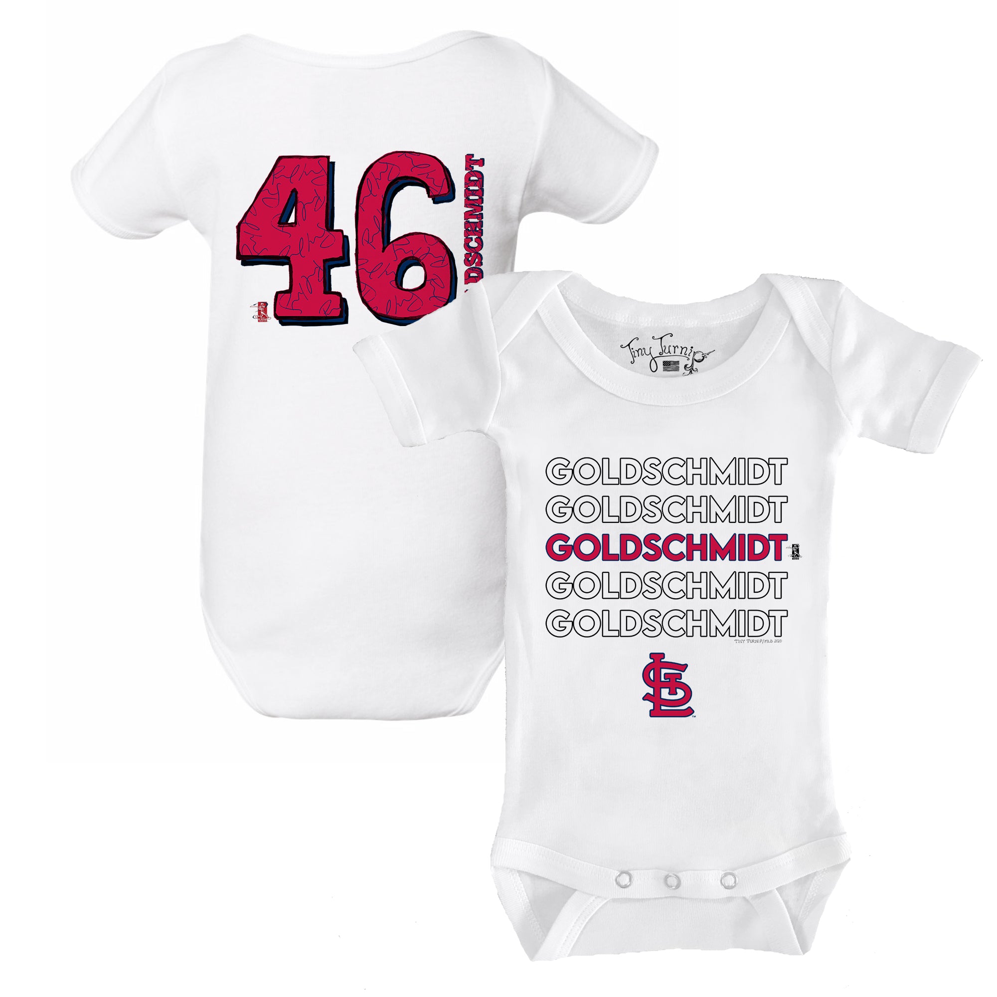 St. Louis Cardinals Tiny Turnip Toddler Slugger Raglan 3/4 Sleeve T-Shirt -  White/Black