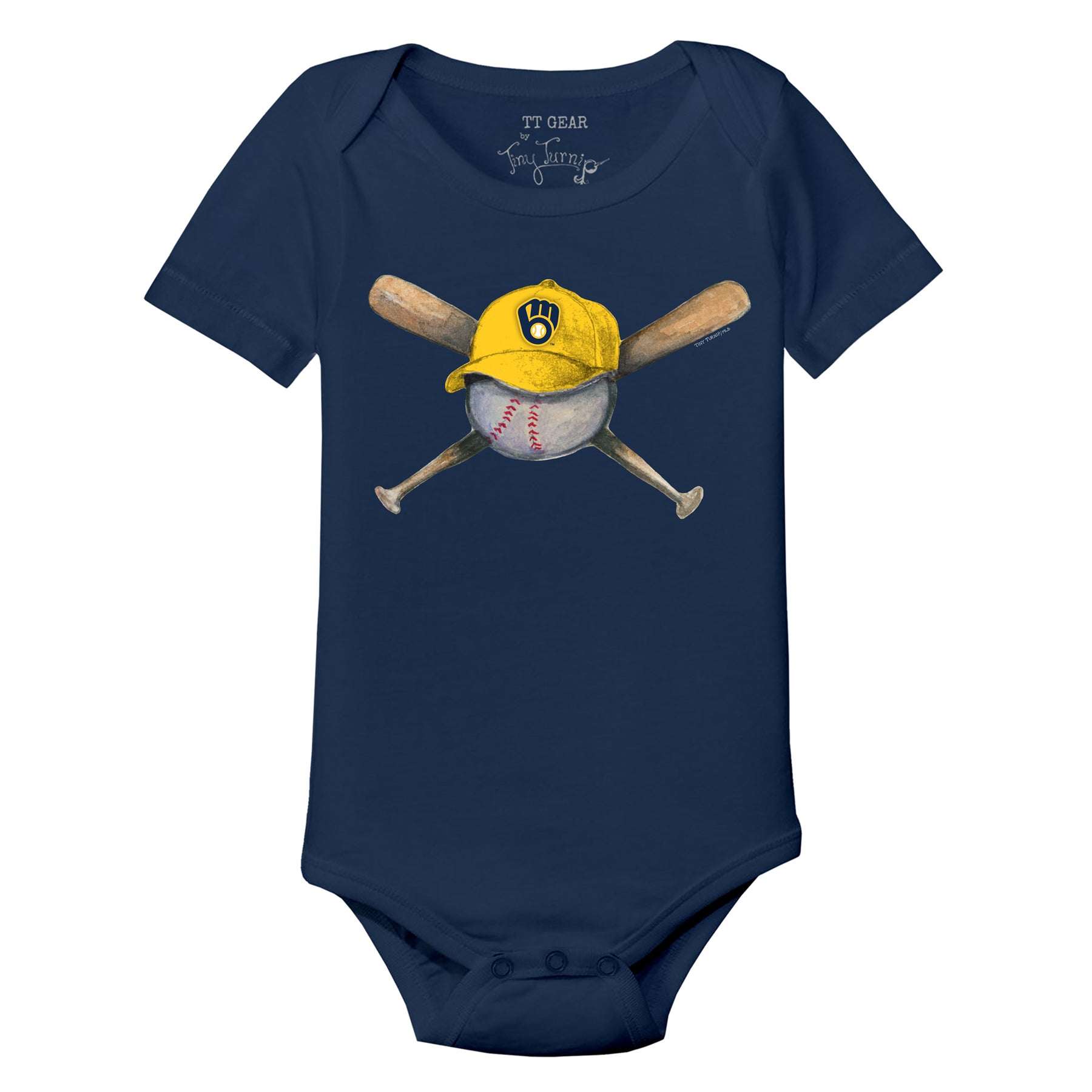 Milwaukee Brewers Hat Crossbats Short Sleeve Snapper