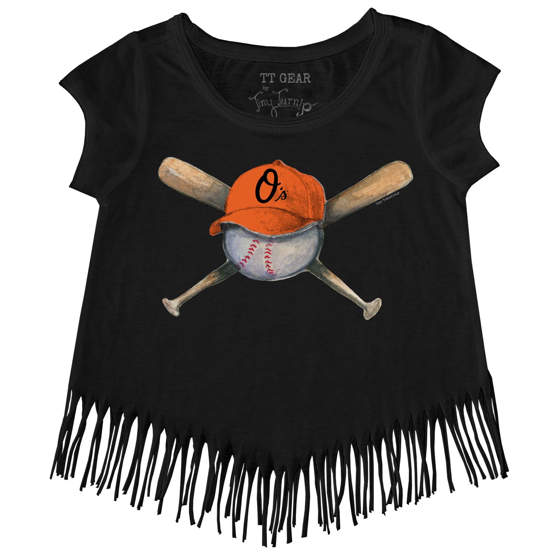 Baltimore Orioles Hat Crossbats Fringe Tee