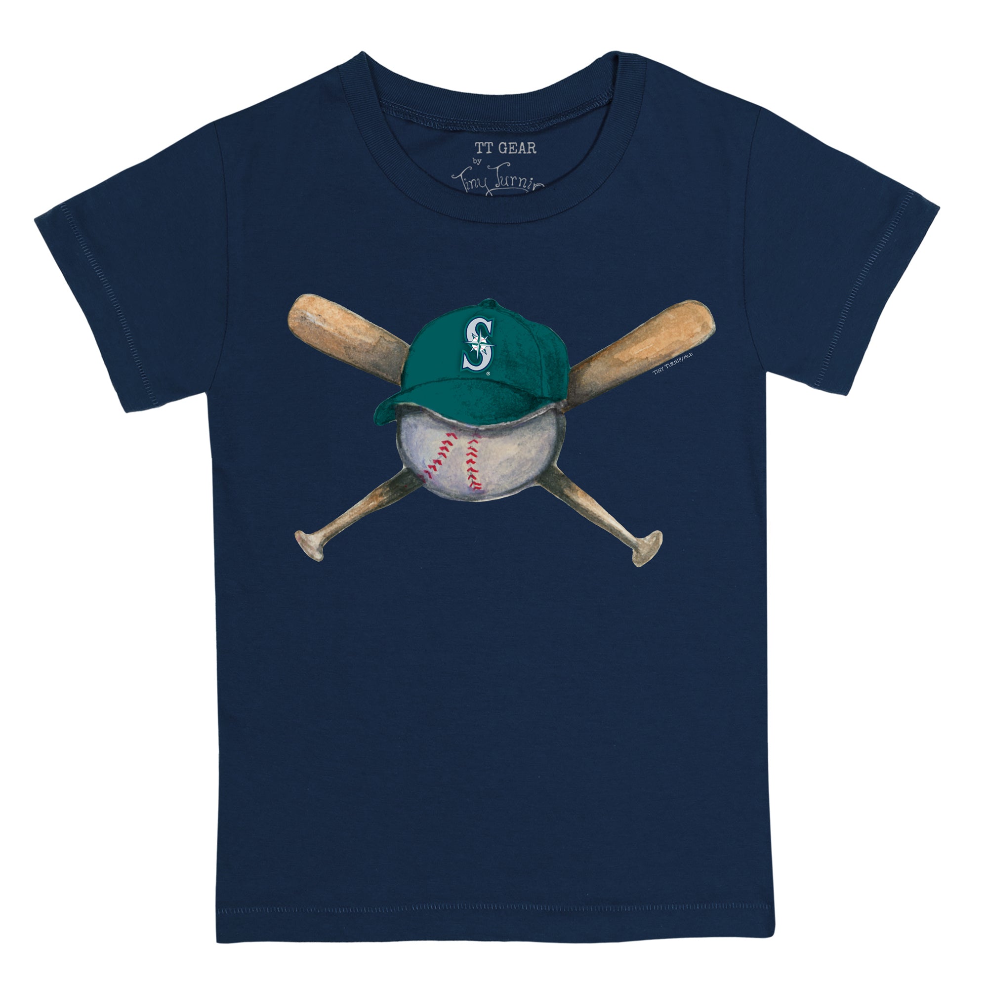 Youth Tiny Turnip White Seattle Mariners Baseball Crossbats T-Shirt Size: Small