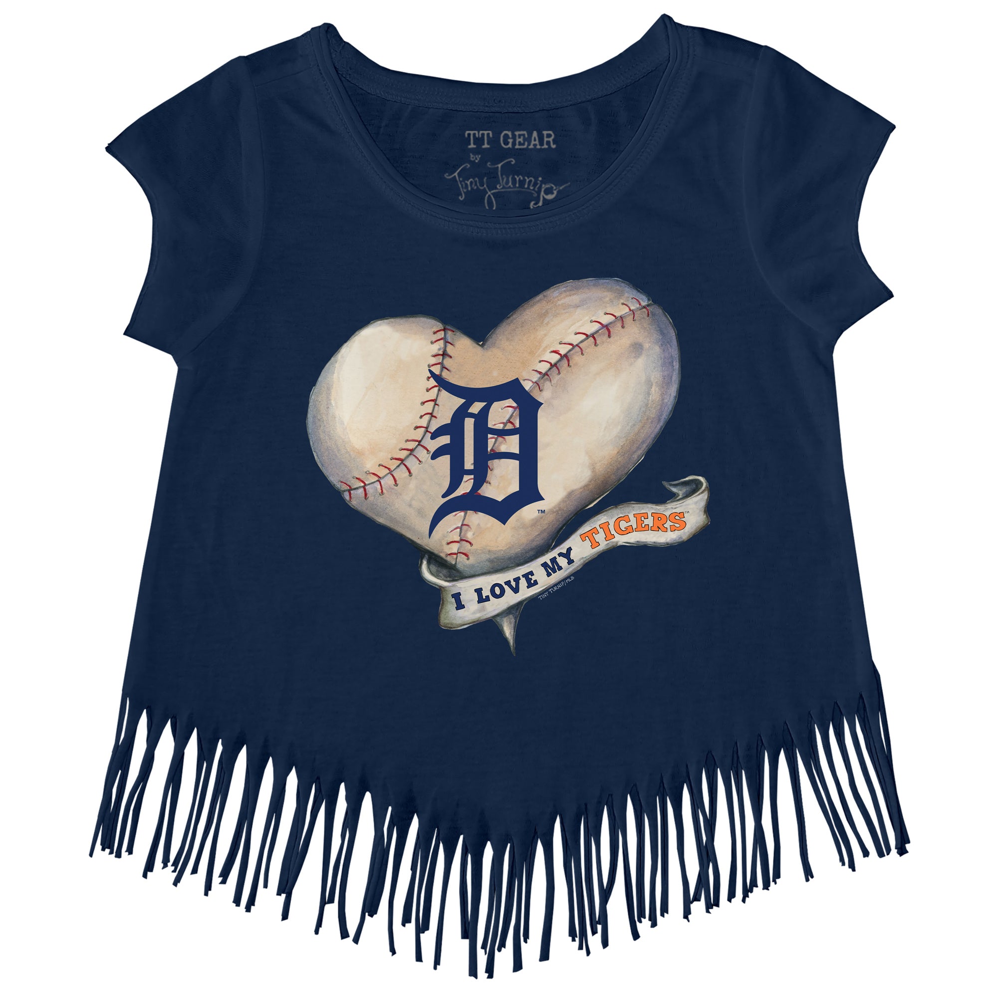 Tiny Turnip Atlanta Braves Youth Navy Heart Banner T-Shirt