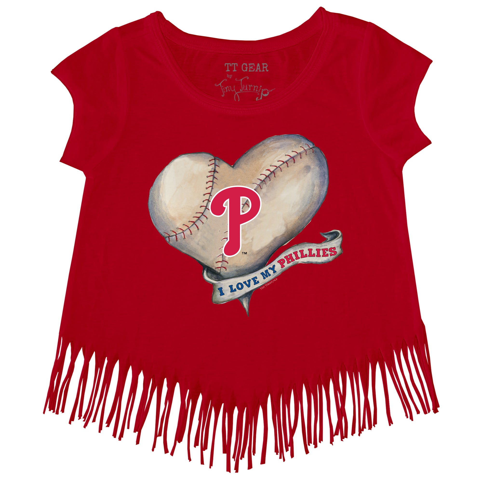 Tiny Turnip Philadelphia Phillies Stitched Baseball Tee Shirt Youth Large (10-12) / Red