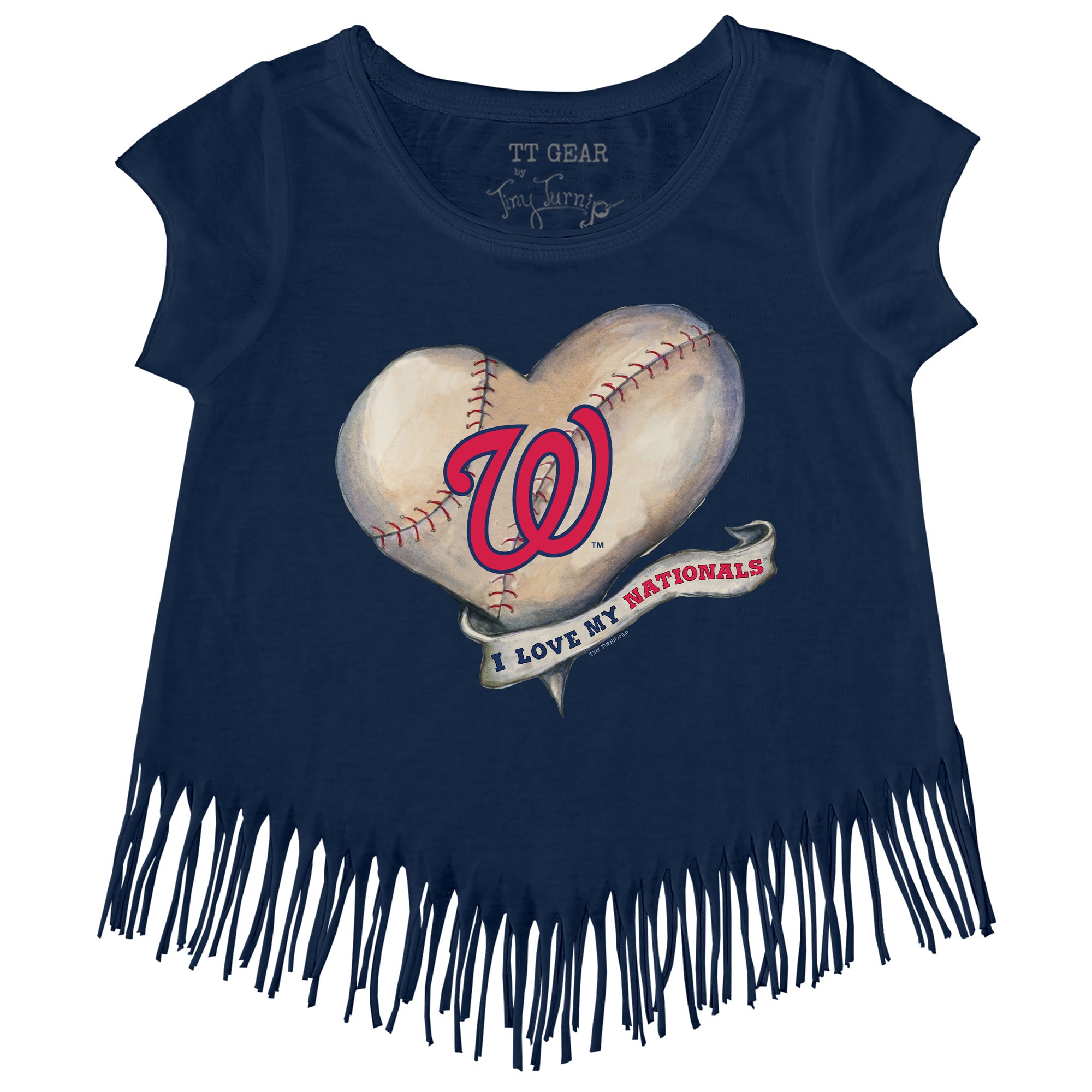 Washington Nationals Baseball Heart Banner Tee Shirt