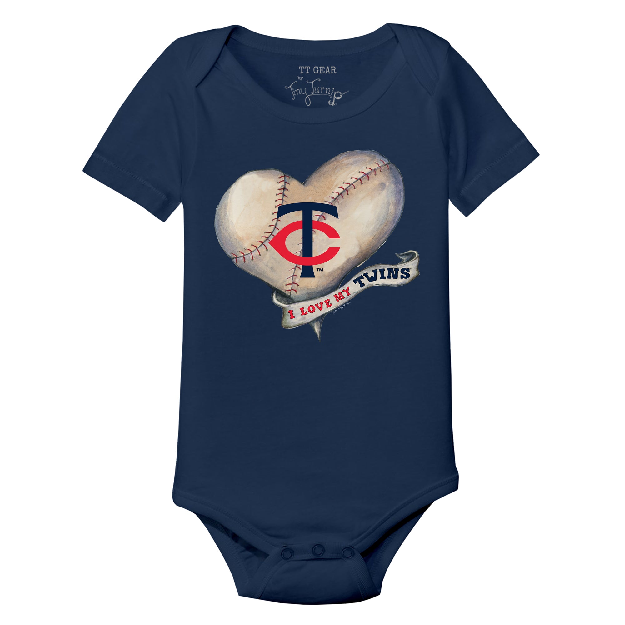 Minnesota Twins Tiny Turnip Infant Heart Lolly T-Shirt - White