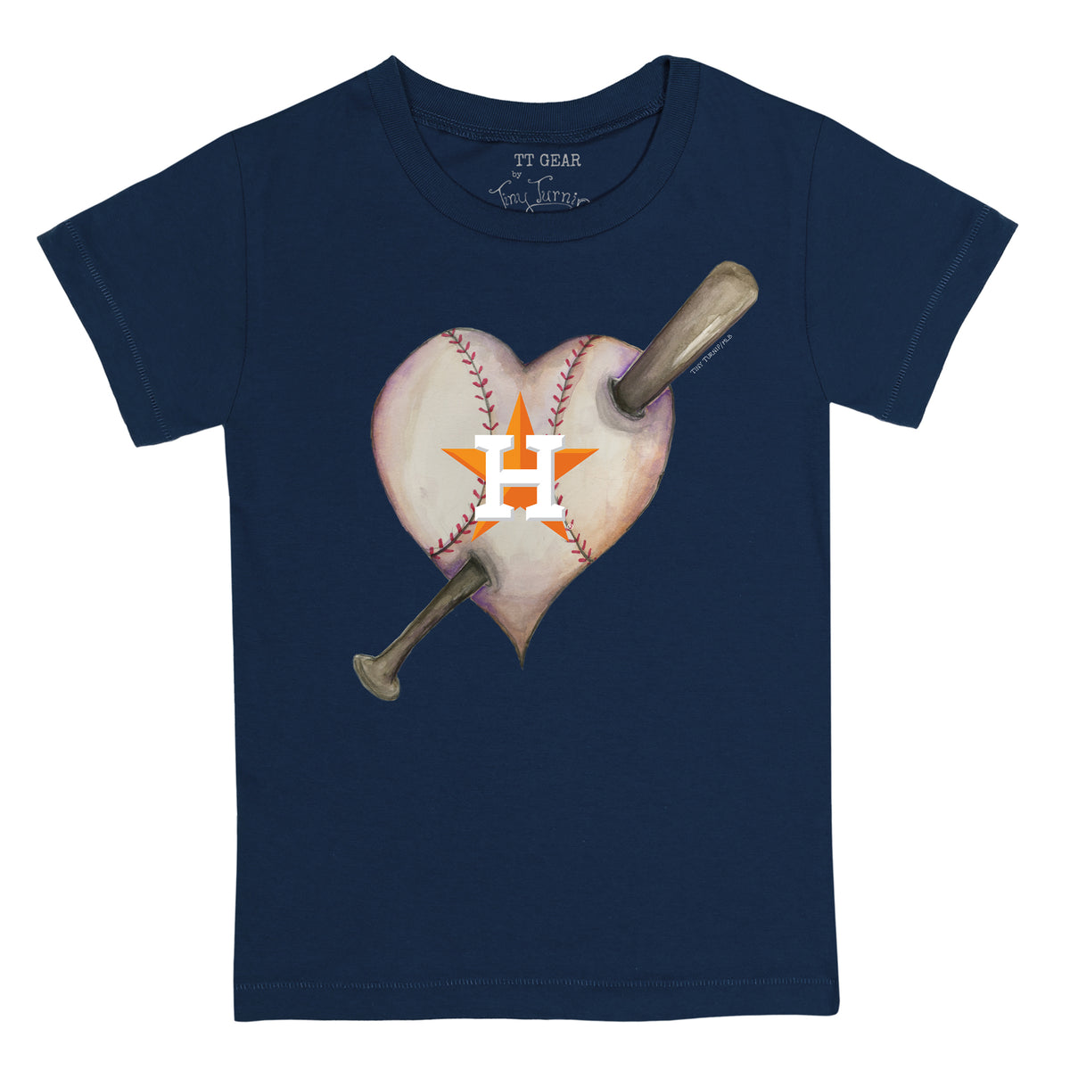 Houston Astros Heart Bat Tee Shirt