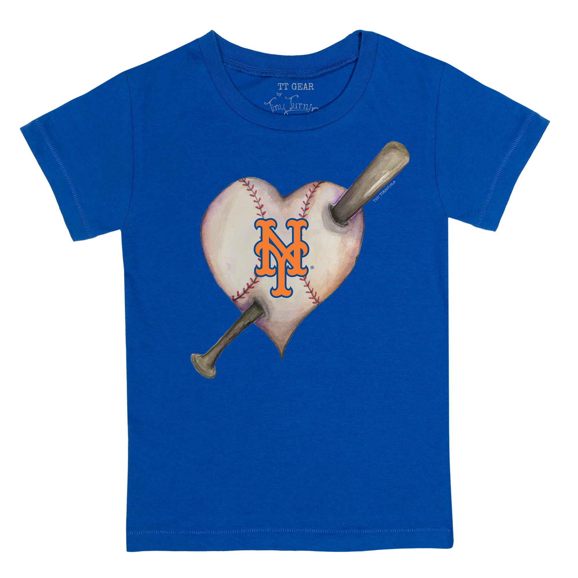 Tiny Turnip New York Mets Heart Bat Tee Shirt Women's Medium / White