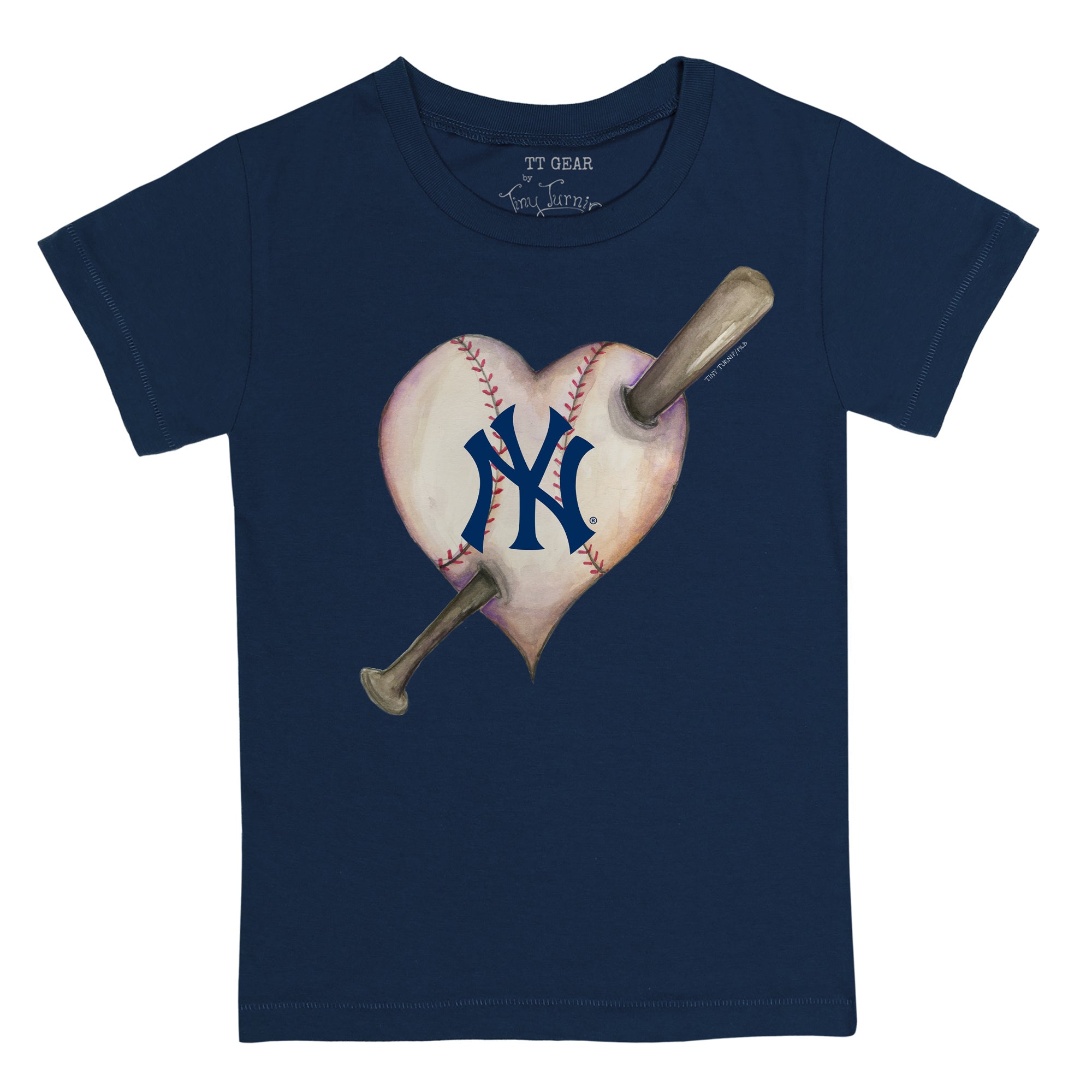 Lids New York Yankees Tiny Turnip Women's Heart Bat 3/4-Sleeve Raglan T- Shirt - White/Black