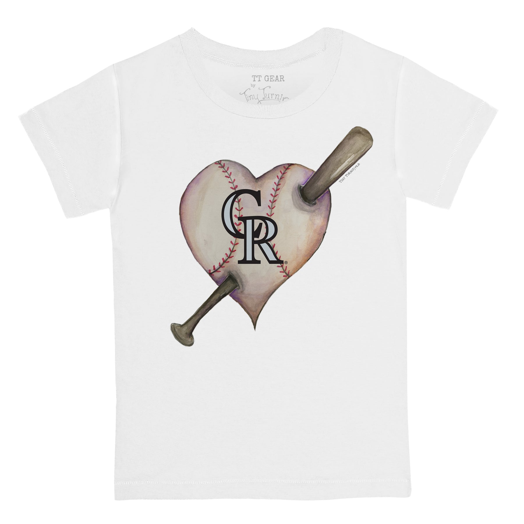 Colorado Rockies Heart Bat Tee Shirt