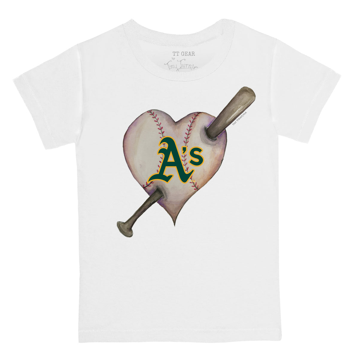 Oakland Athletics Heart Bat Tee Shirt