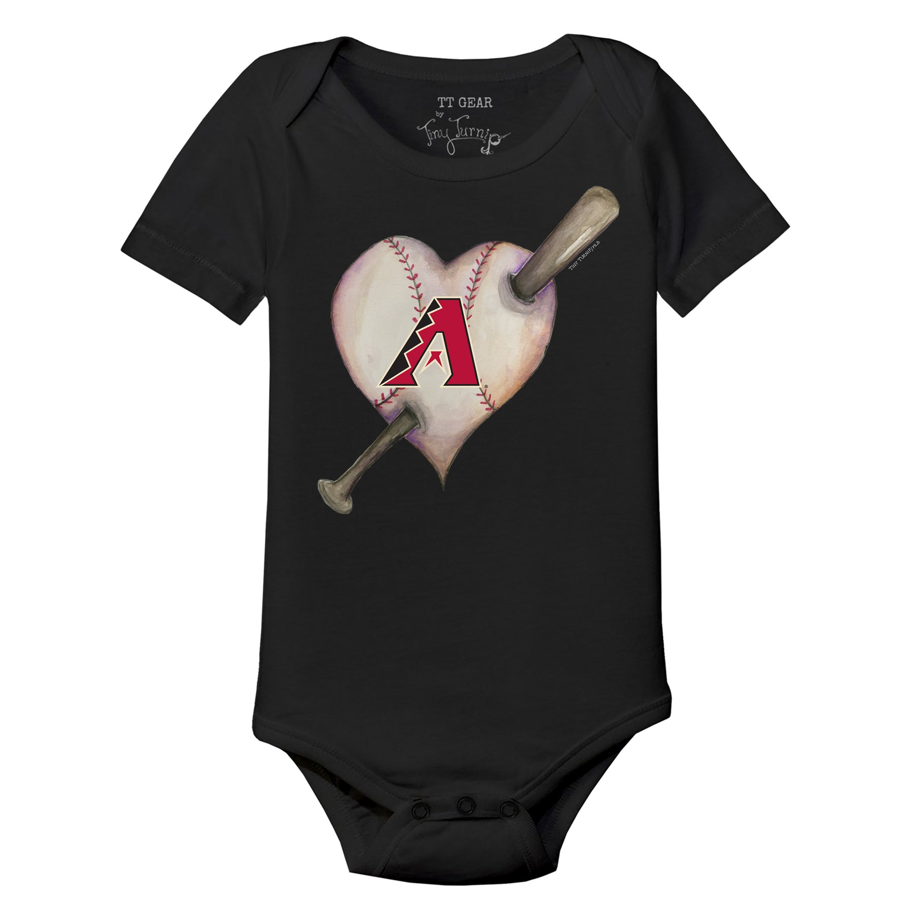 Arizona Diamondbacks Heart Bat Short Sleeve Snapper