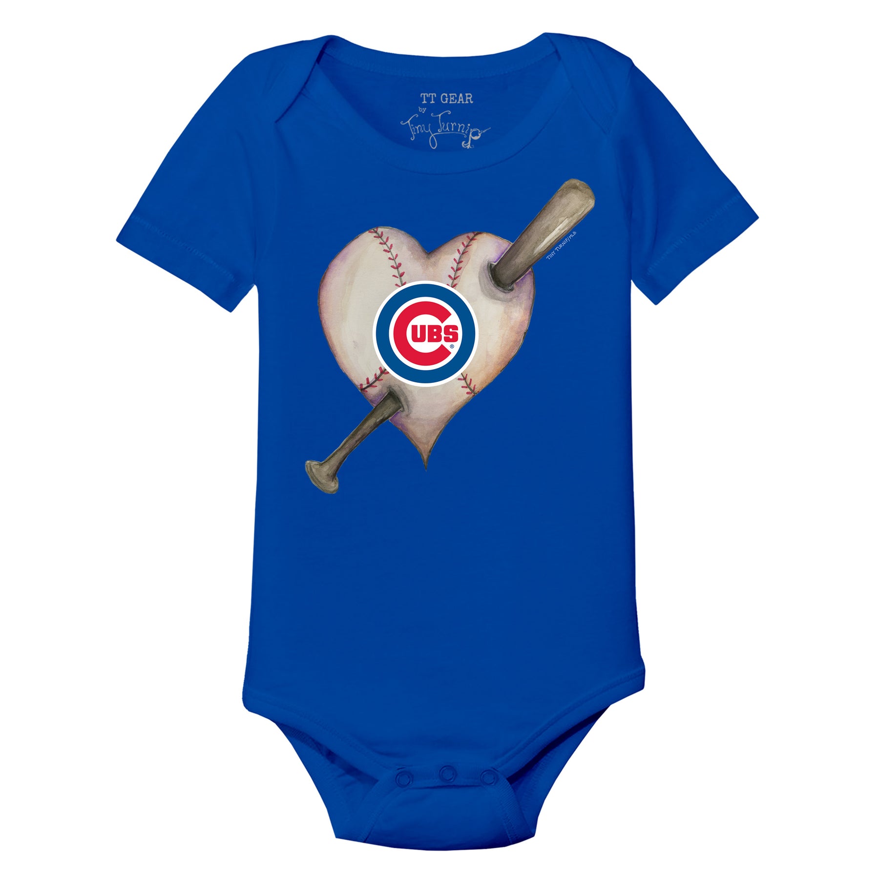 Chicago Cubs Heart Bat Short Sleeve Snapper