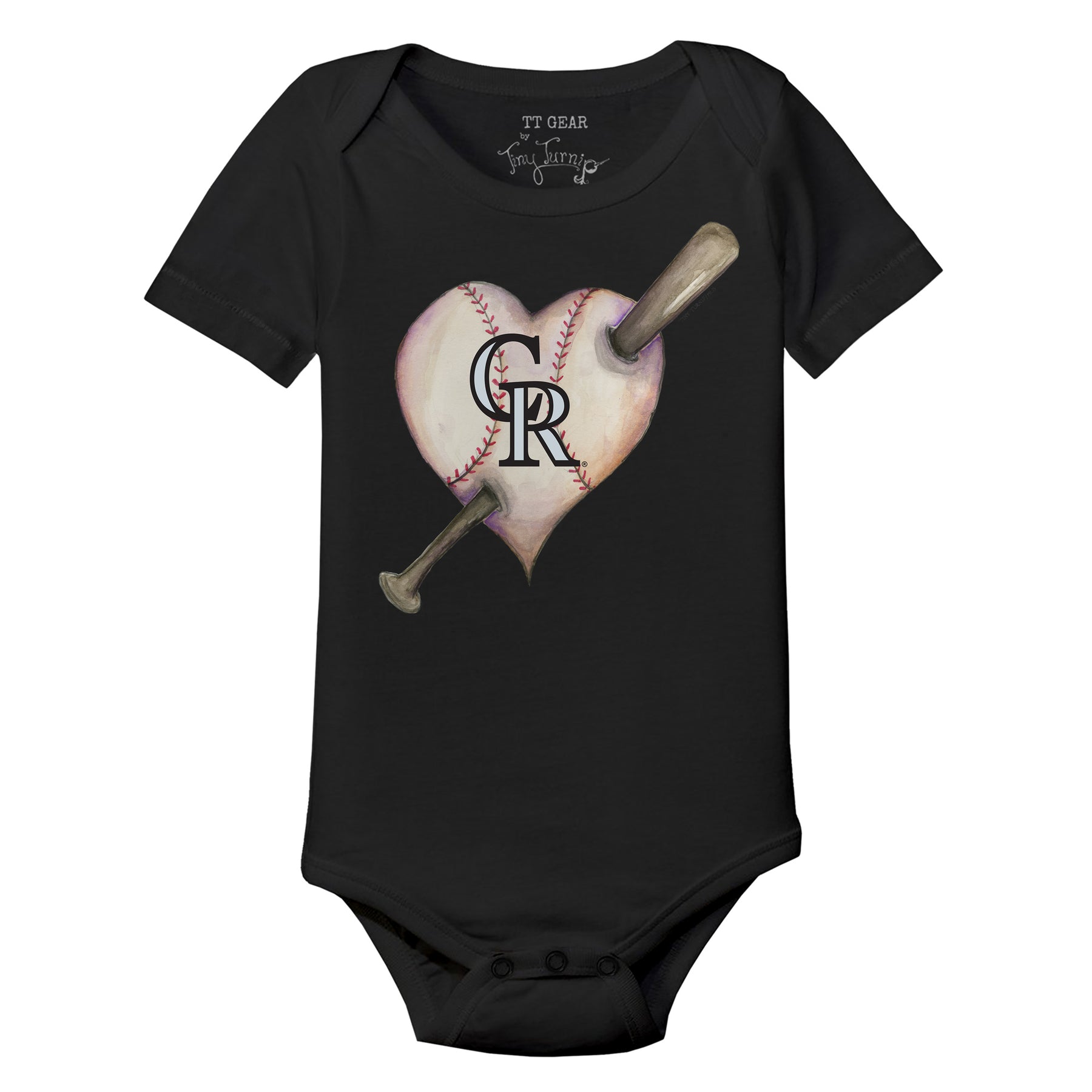 Colorado Rockies Heart Bat Short Sleeve Snapper