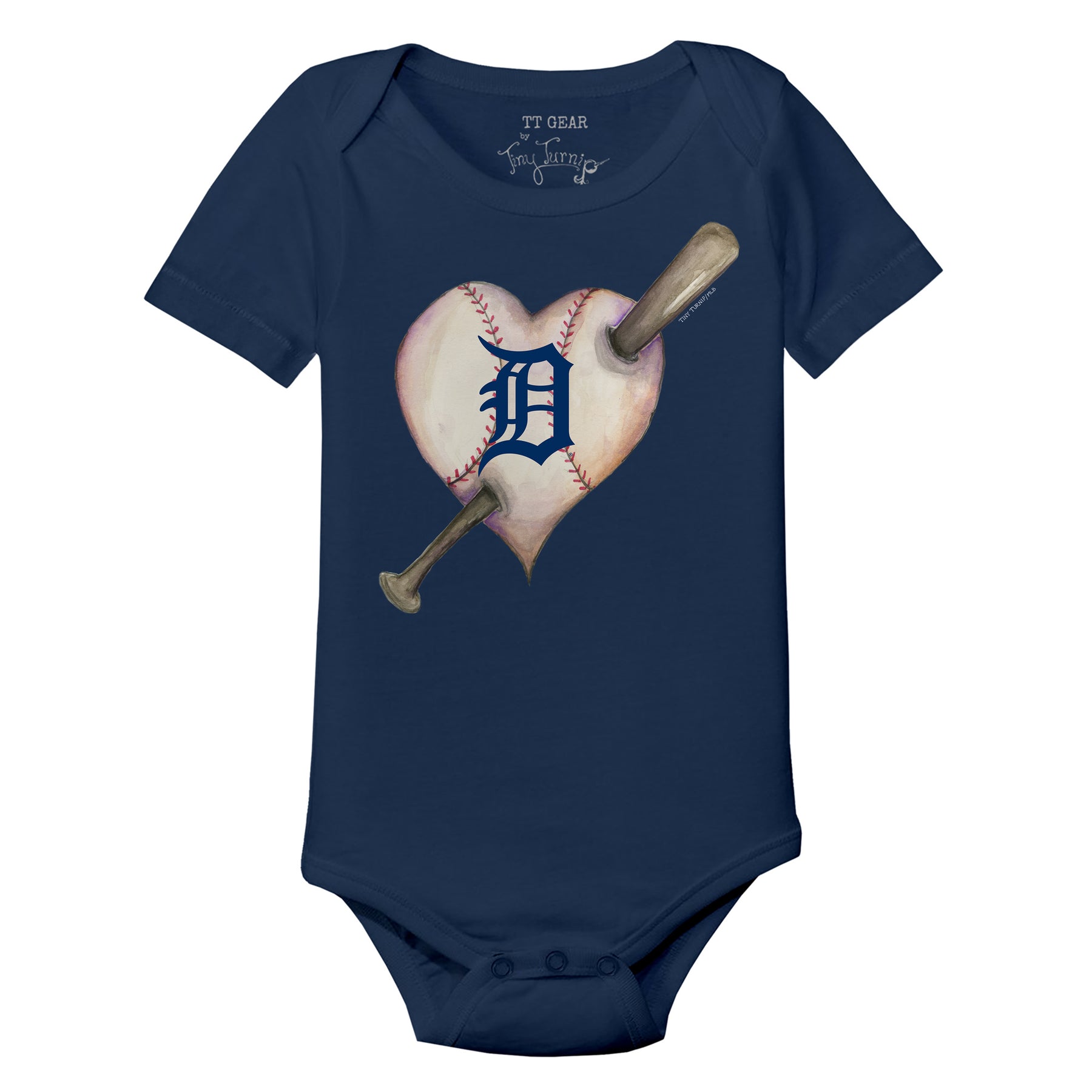 Detroit Tigers Heart Bat Short Sleeve Snapper