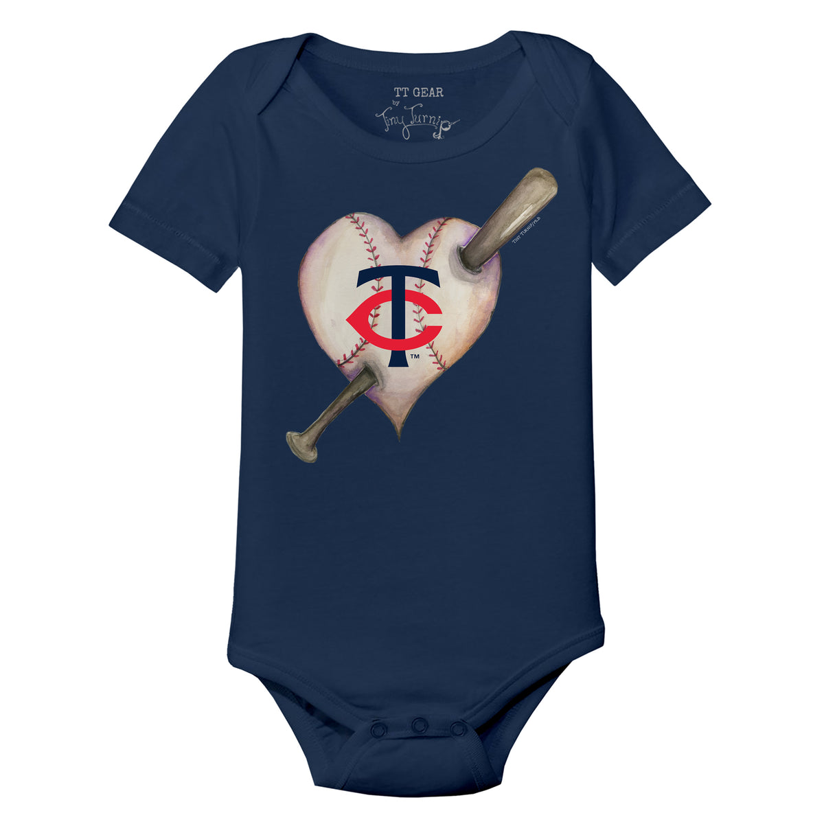 Minnesota Twins Heart Bat Short Sleeve Snapper