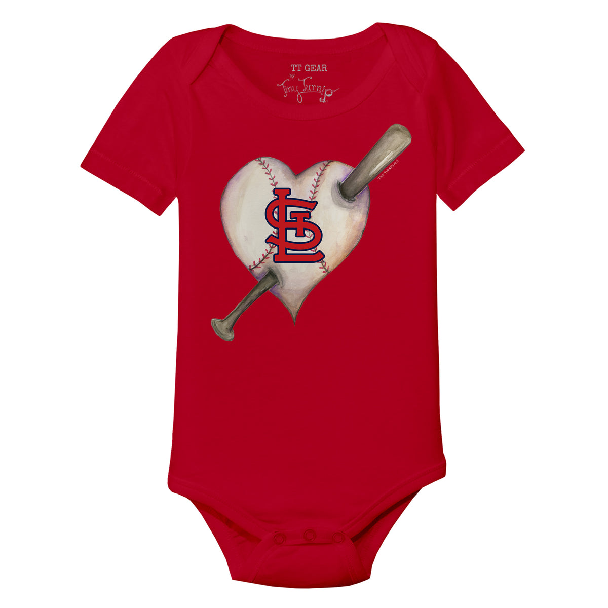 St. Louis Cardinals Heart Bat Short Sleeve Snapper
