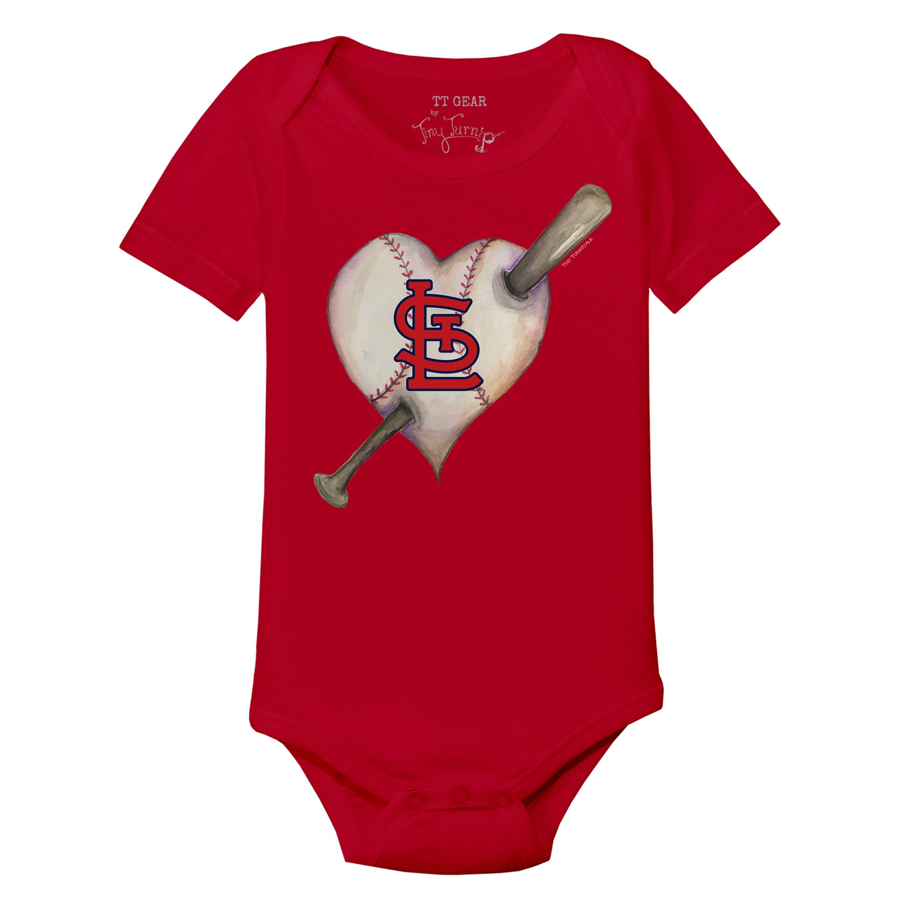 St. Louis Cardinals Heart Bat Short Sleeve Snapper
