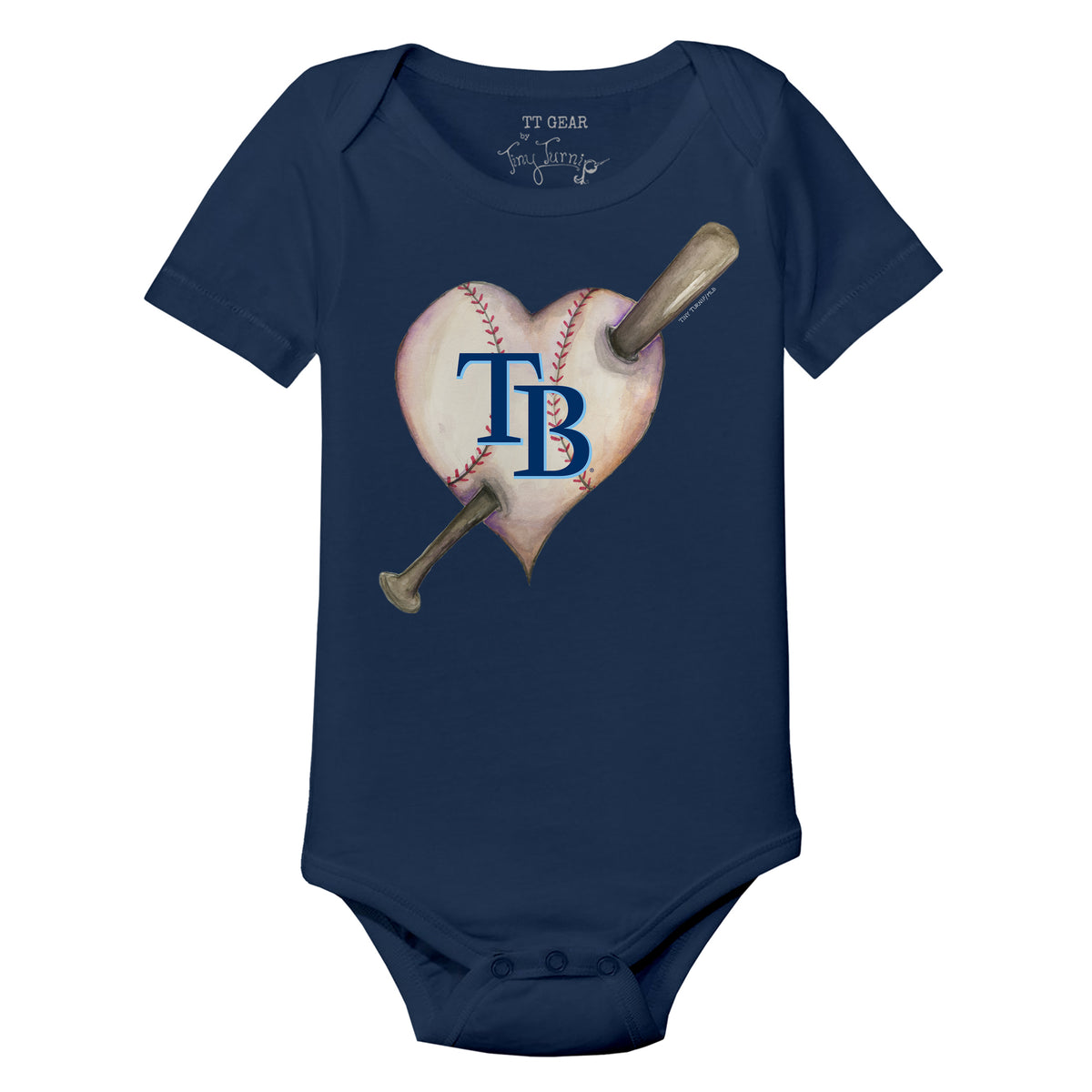 Tampa Bay Rays Heart Bat Short Sleeve Snapper