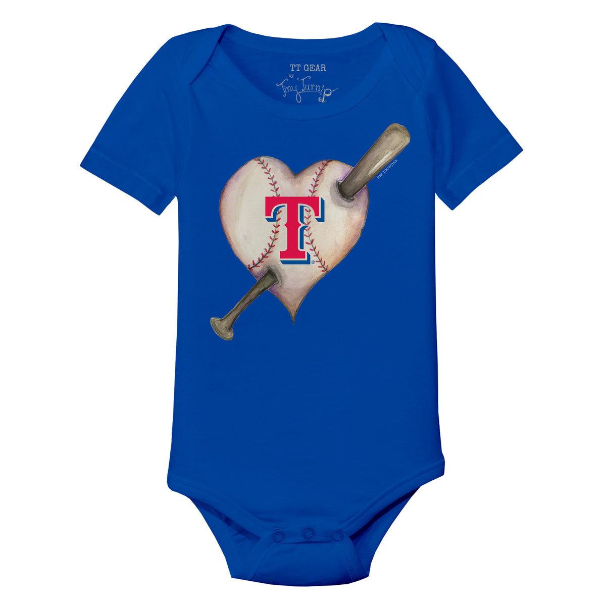 Texas Rangers Heart Bat Short Sleeve Snapper