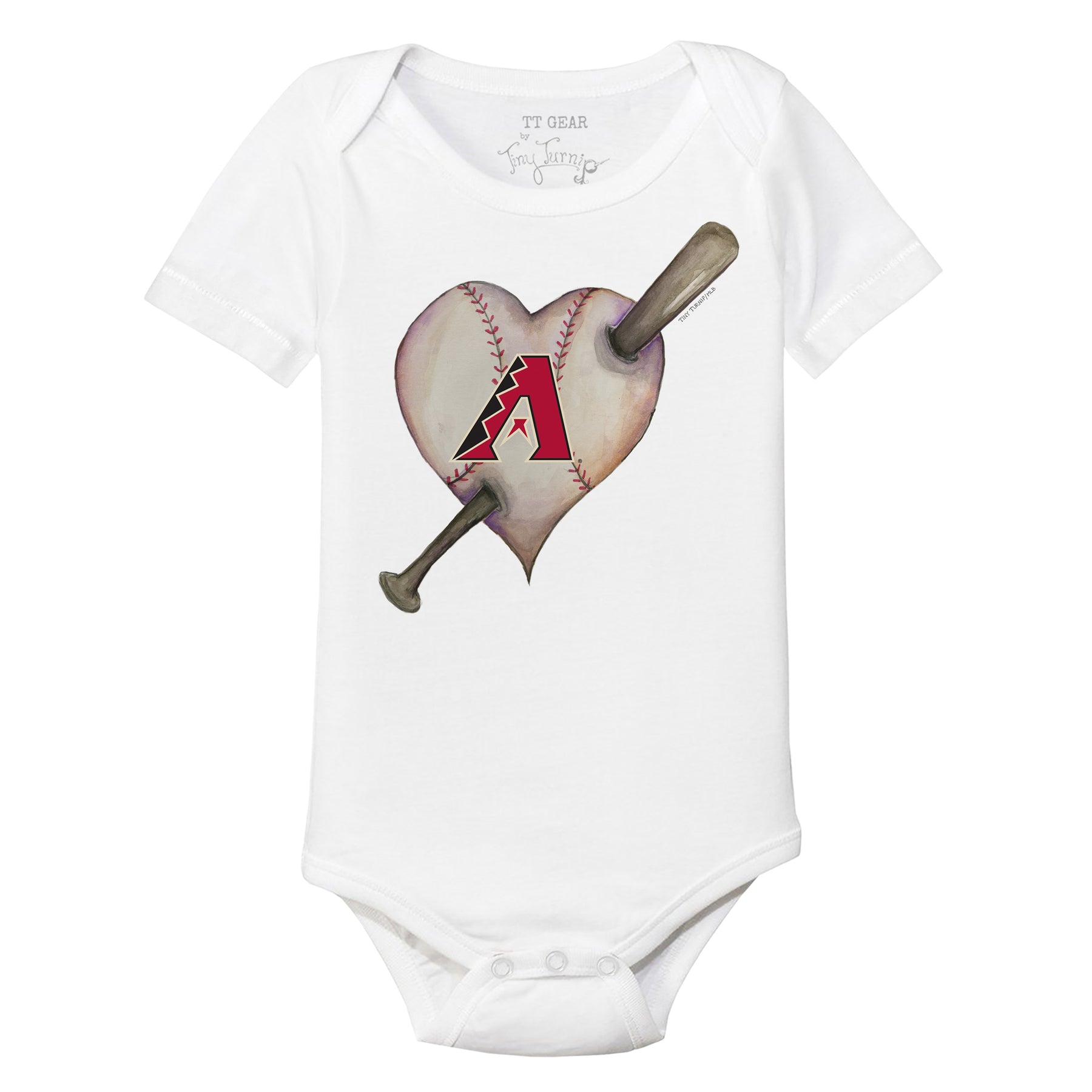 Arizona Diamondbacks Heart Bat Short Sleeve Snapper