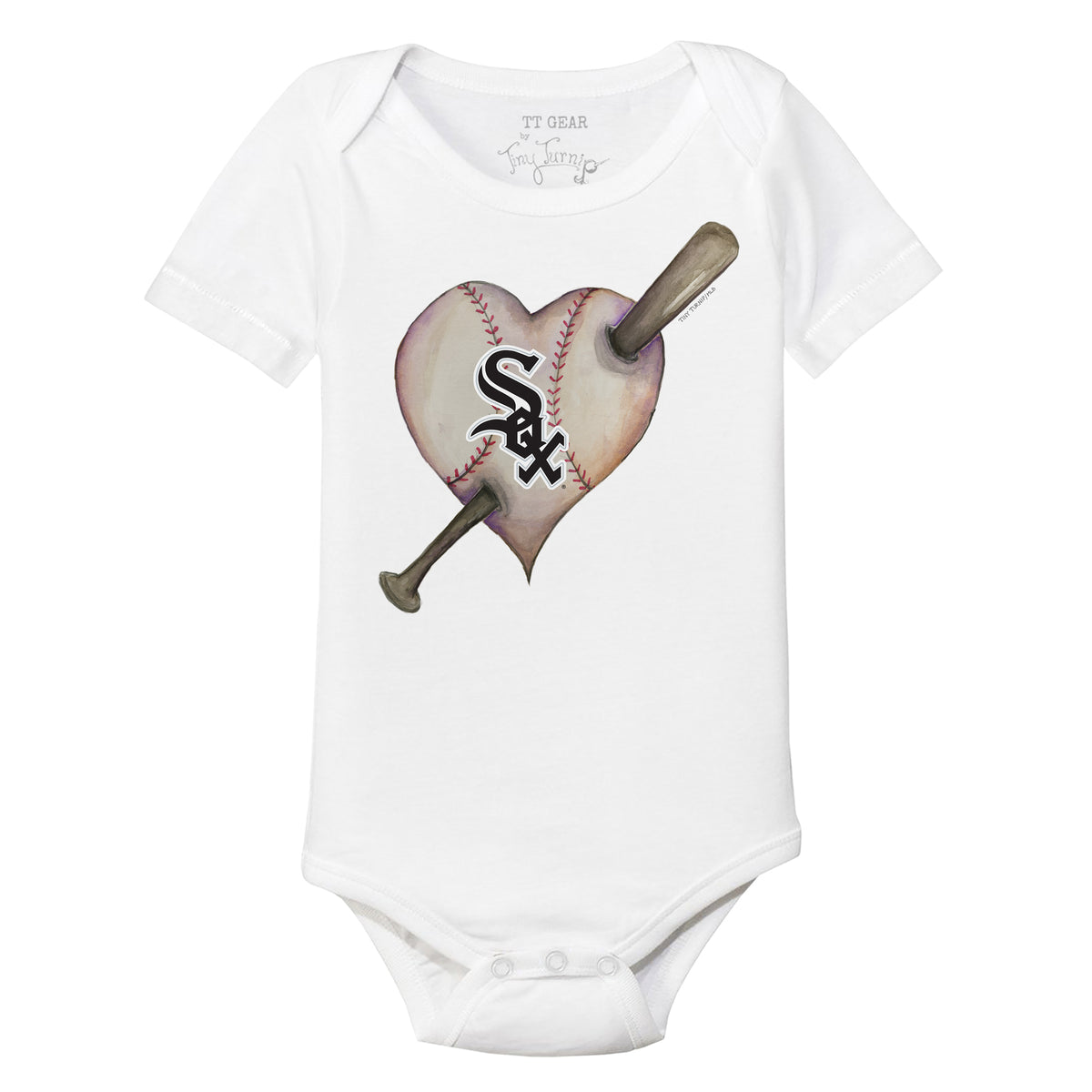 Chicago White Sox Heart Bat Short Sleeve Snapper