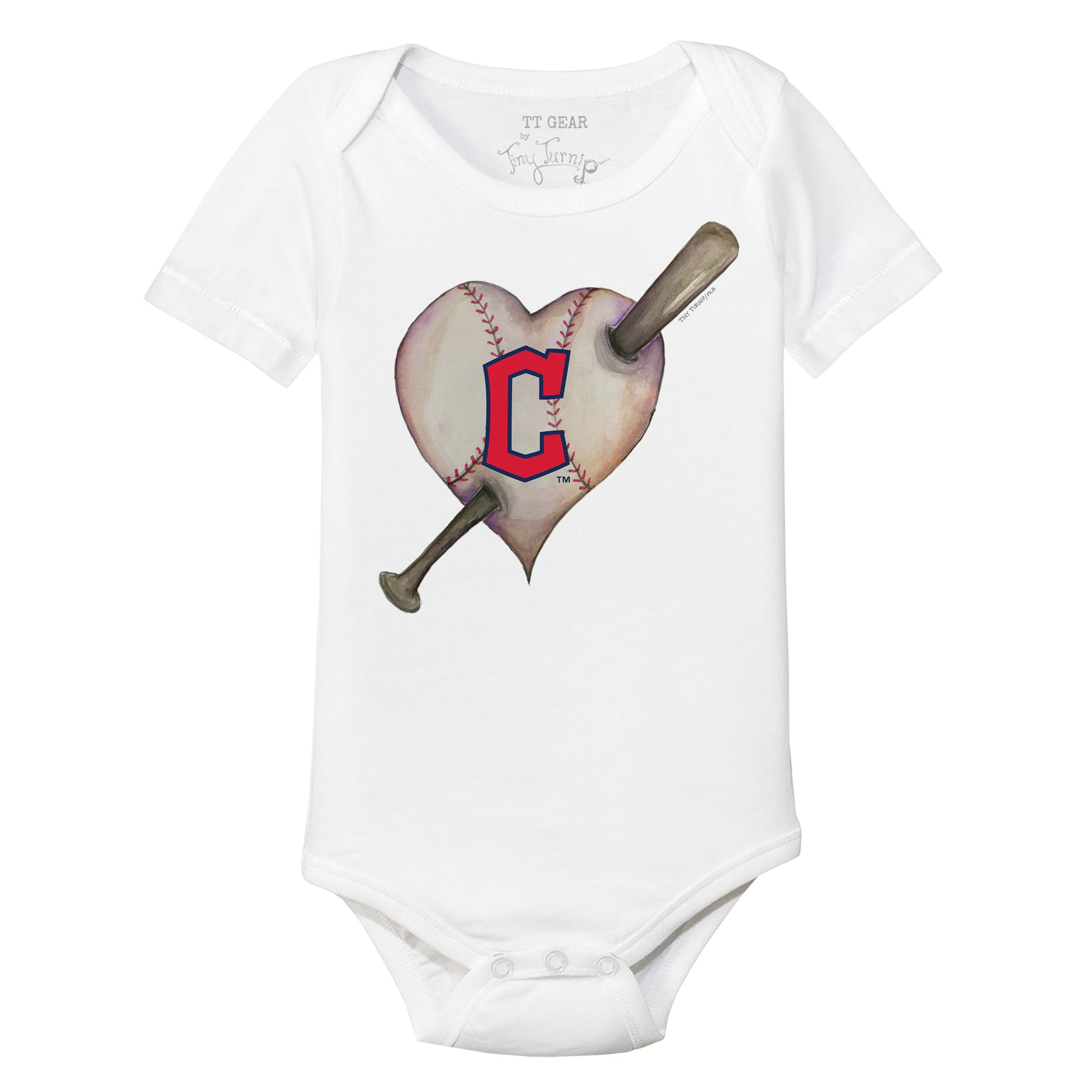 Cleveland Guardians Heart Bat Short Sleeve Snapper