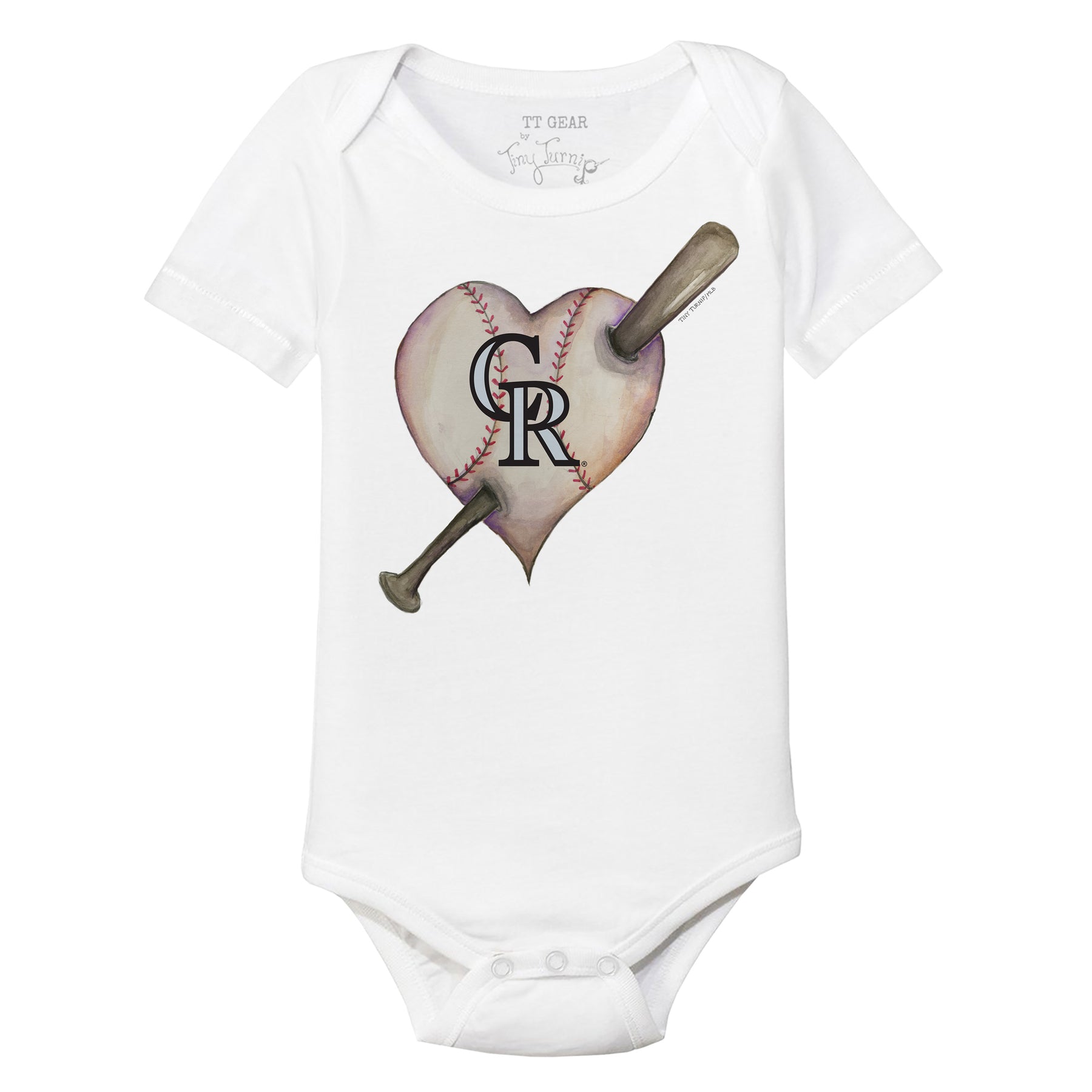Colorado Rockies Heart Bat Short Sleeve Snapper