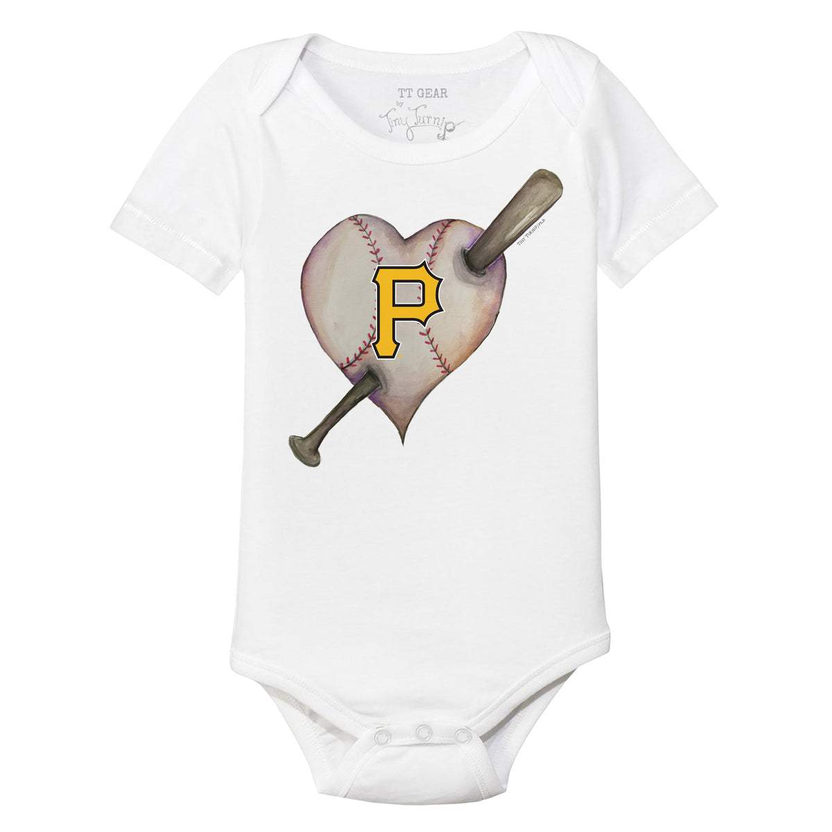 Pittsburgh Pirates Heart Bat Short Sleeve Snapper