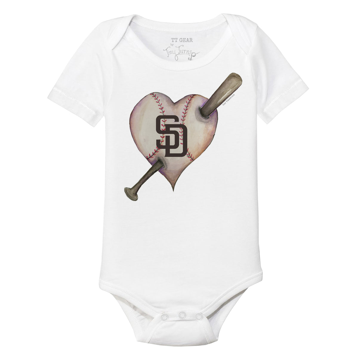 San Diego Padres Heart Bat Short Sleeve Snapper