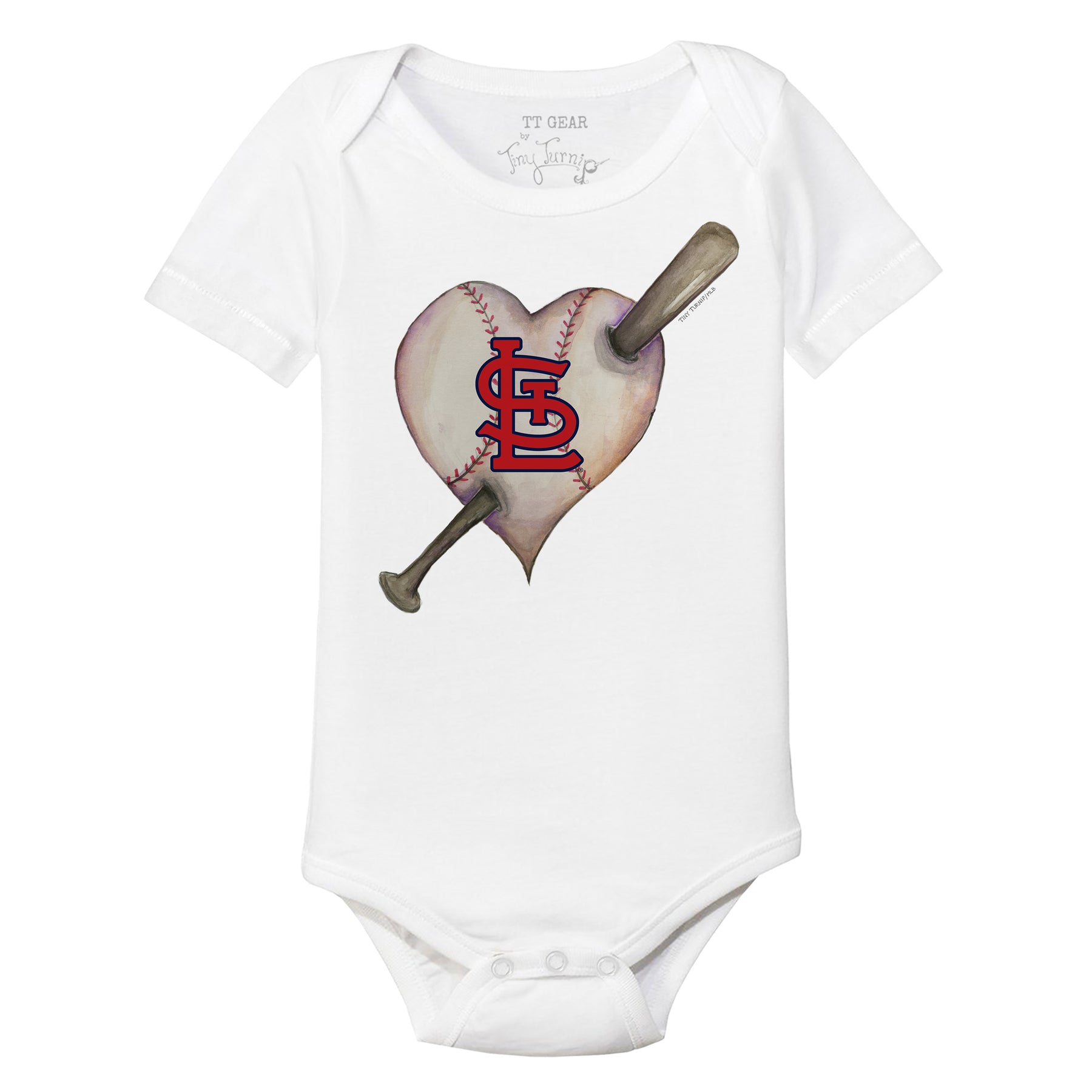St. Louis Cardinals Heart Bat Short Sleeve Snapper