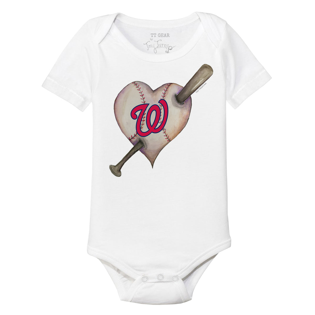 Washington Nationals Heart Bat Short Sleeve Snapper