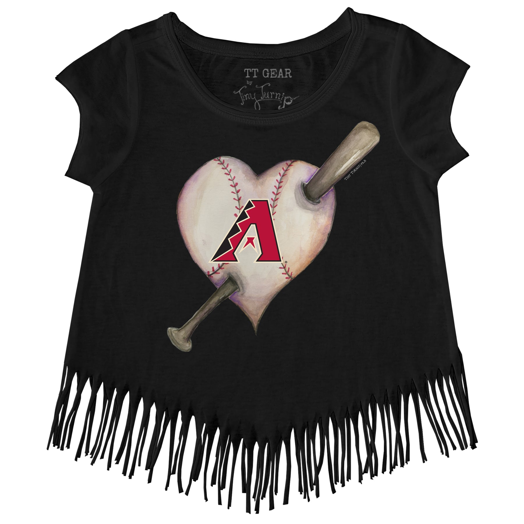 Arizona Diamondbacks Heart Bat Fringe Tee