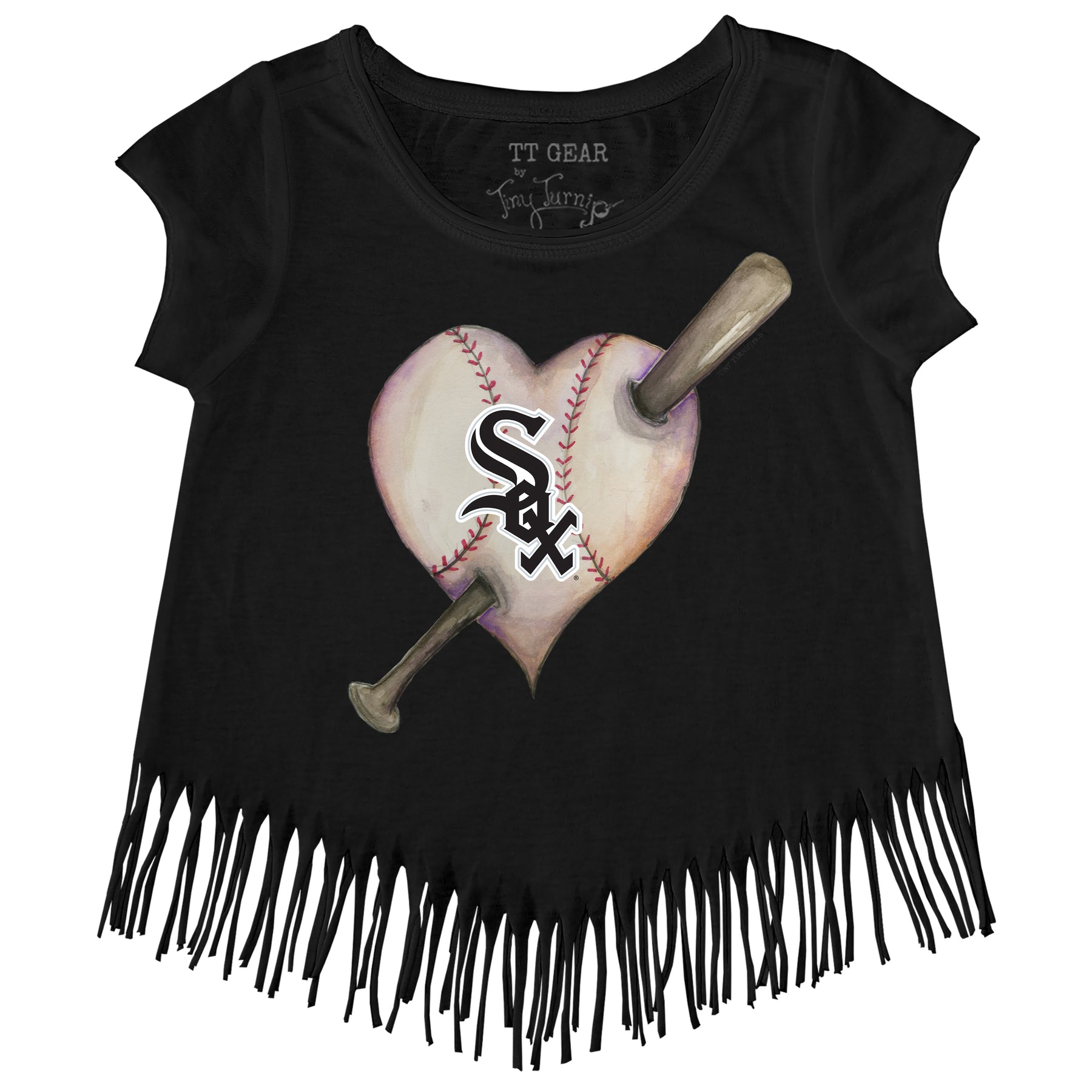 Chicago White Sox Heart Bat Fringe Tee