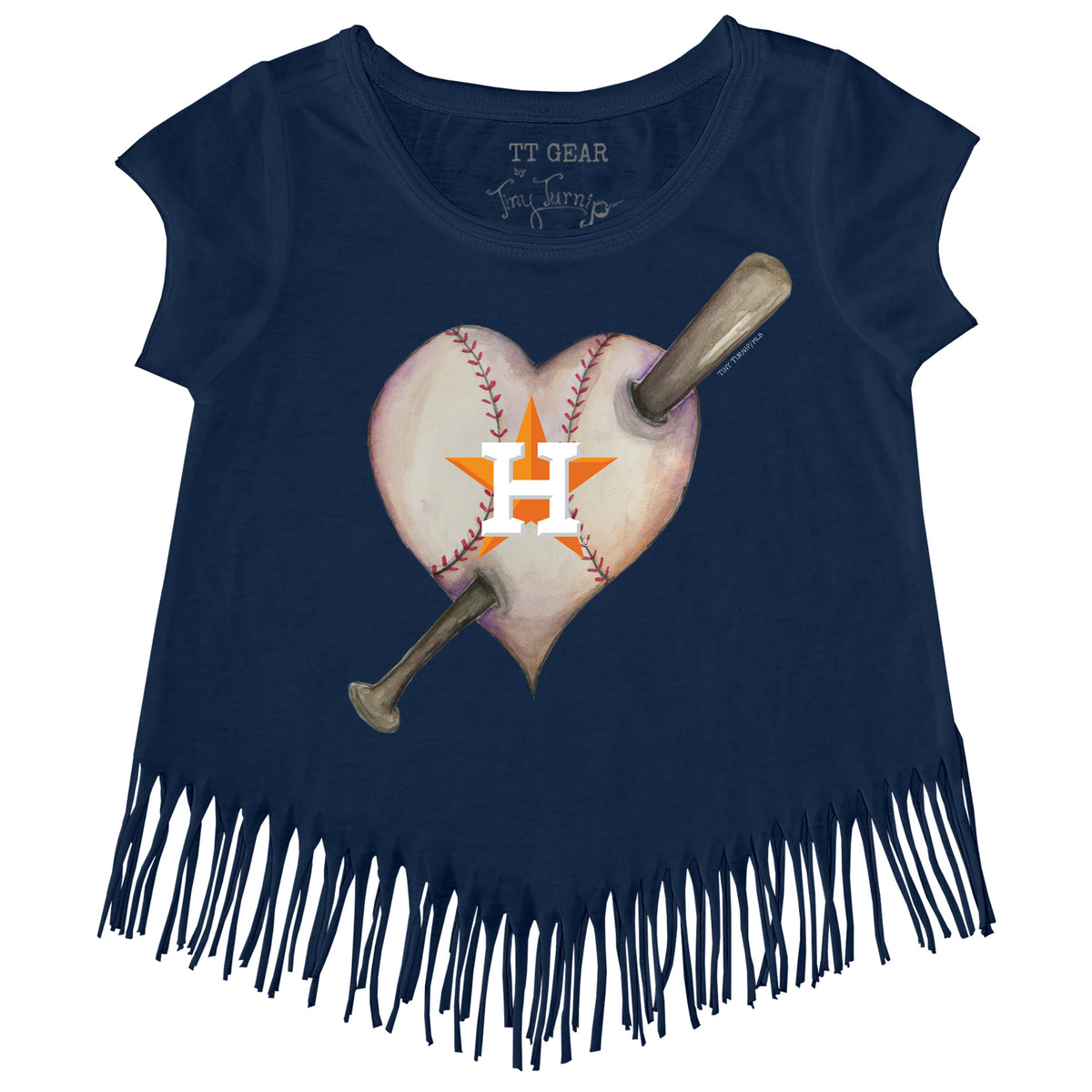 Houston Astros Heart Bat Fringe Tee