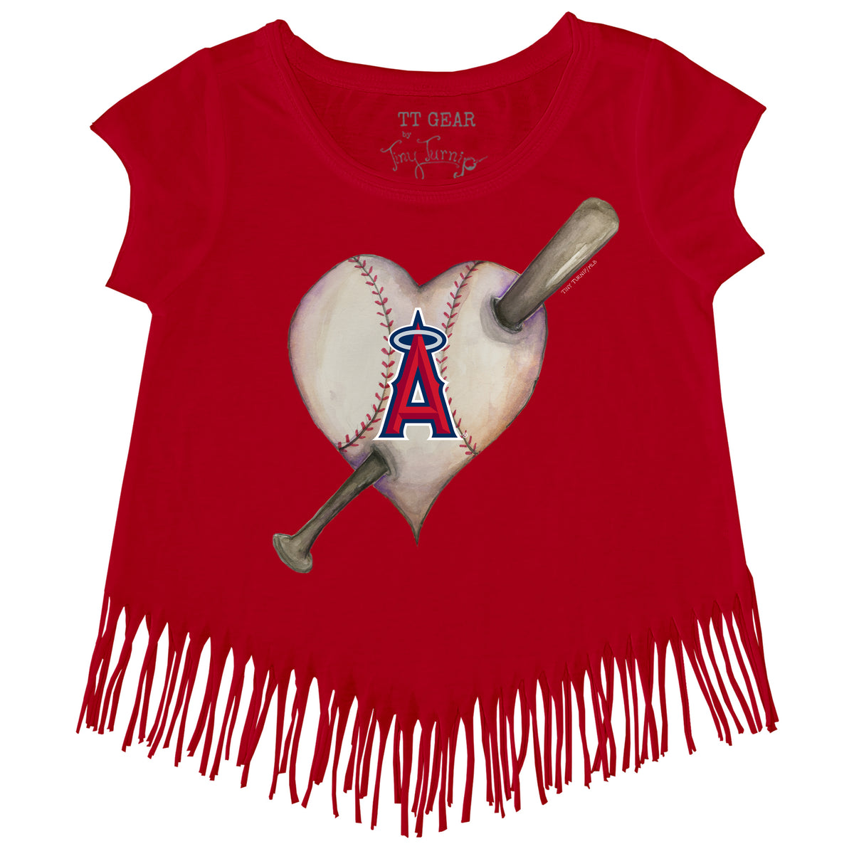 Los Angeles Angels Heart Bat Fringe Tee