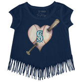 Seattle Mariners Heart Bat Fringe Tee