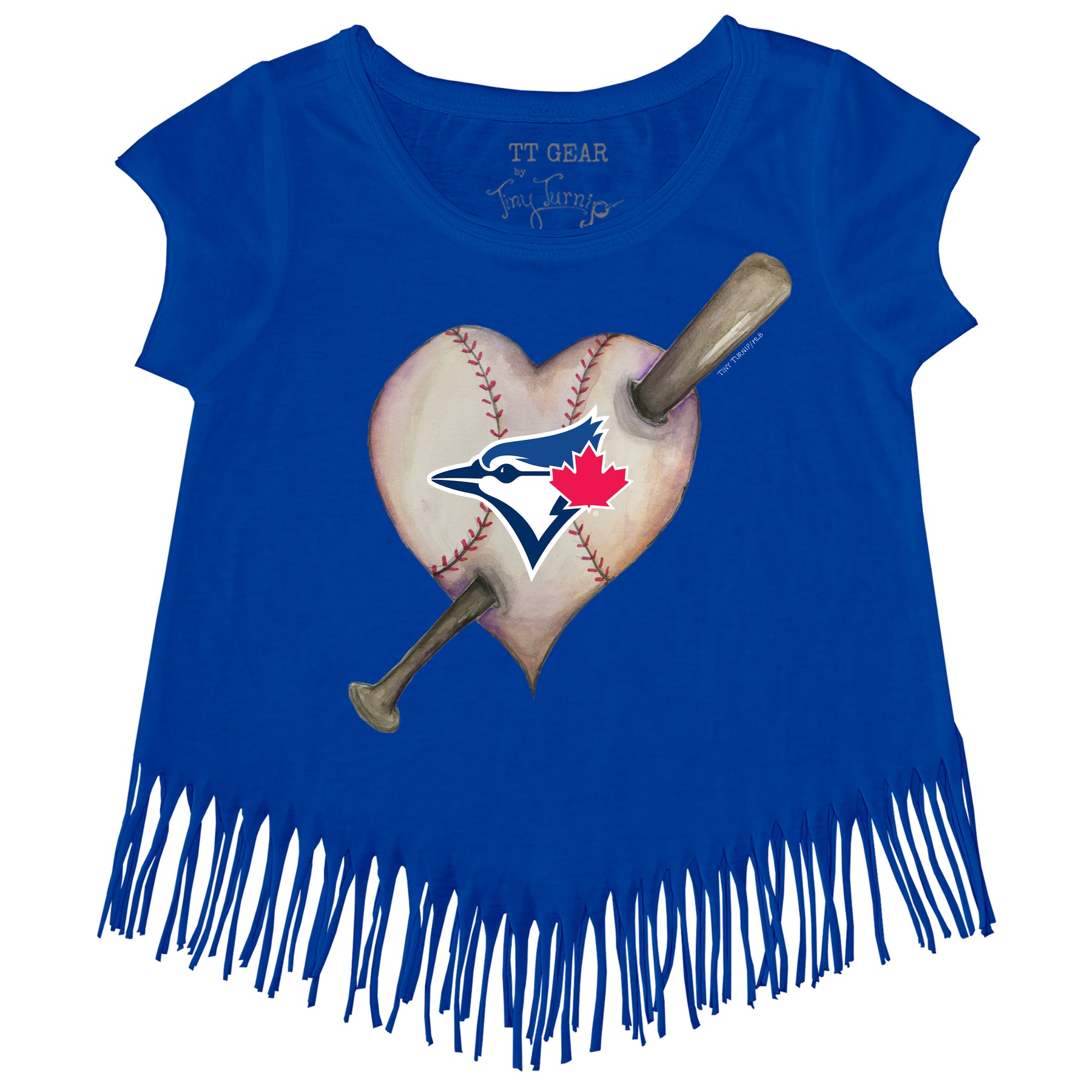 Toronto Blue Jays Heart Bat Fringe Tee