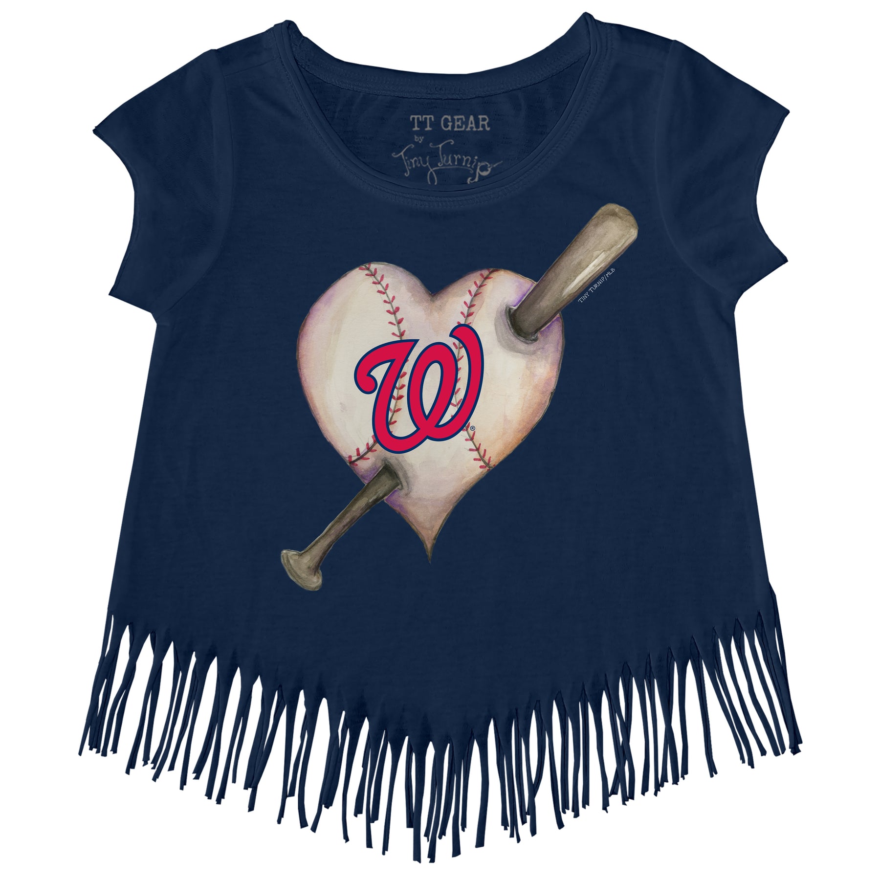 Washington Nationals Heart Bat Fringe Tee
