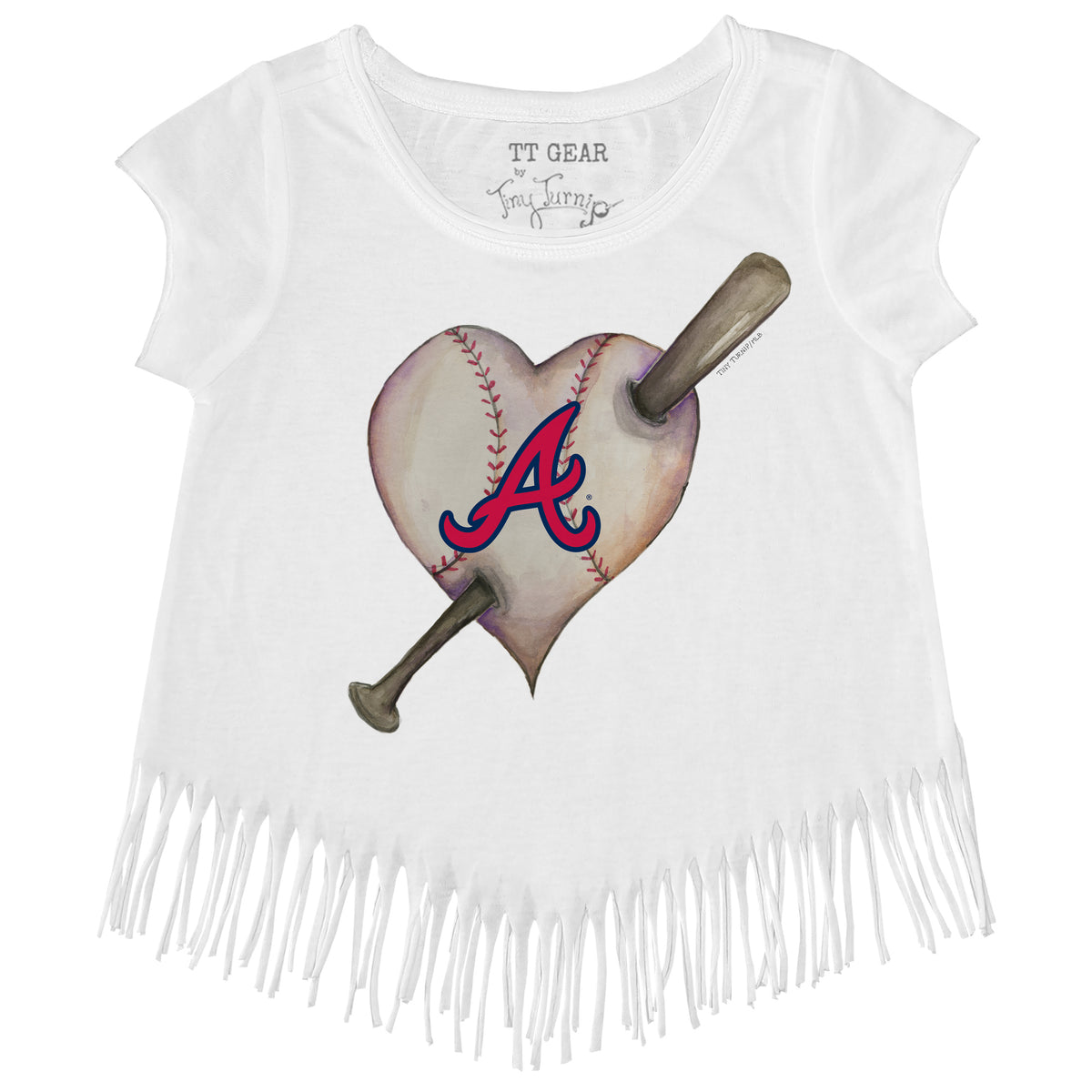 Atlanta Braves Heart Bat Fringe Tee