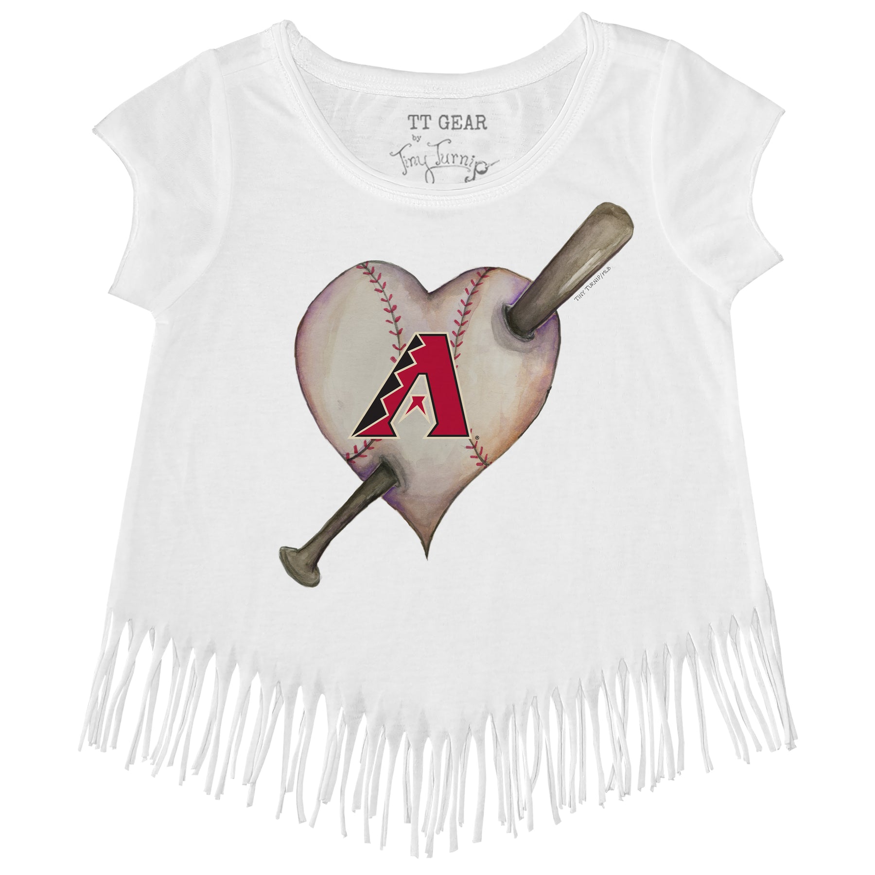 Arizona Diamondbacks Heart Bat Fringe Tee