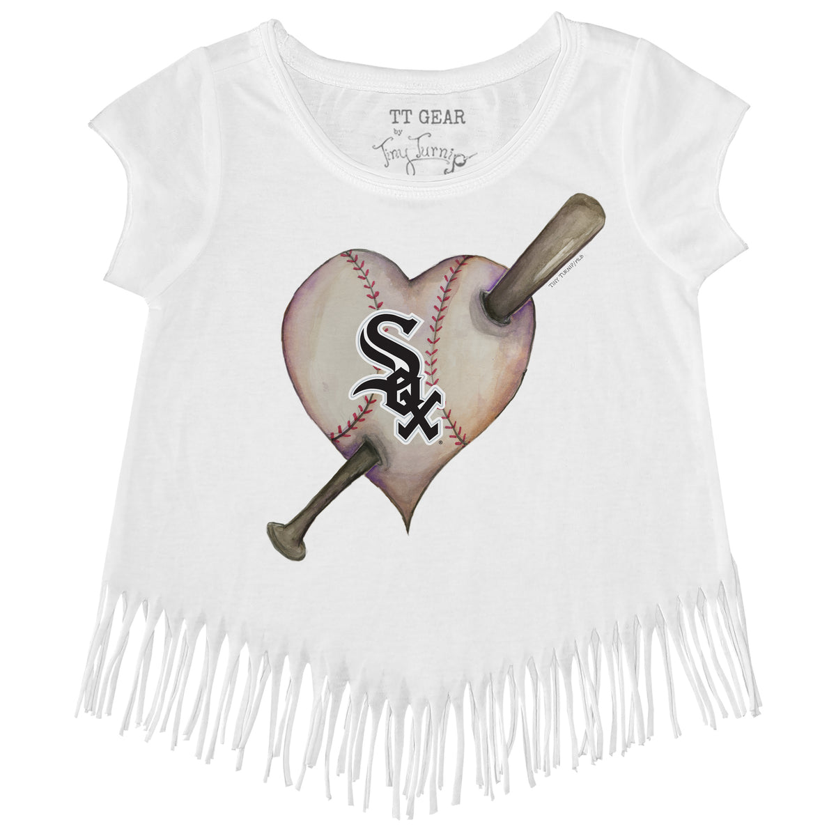 Chicago White Sox Heart Bat Fringe Tee