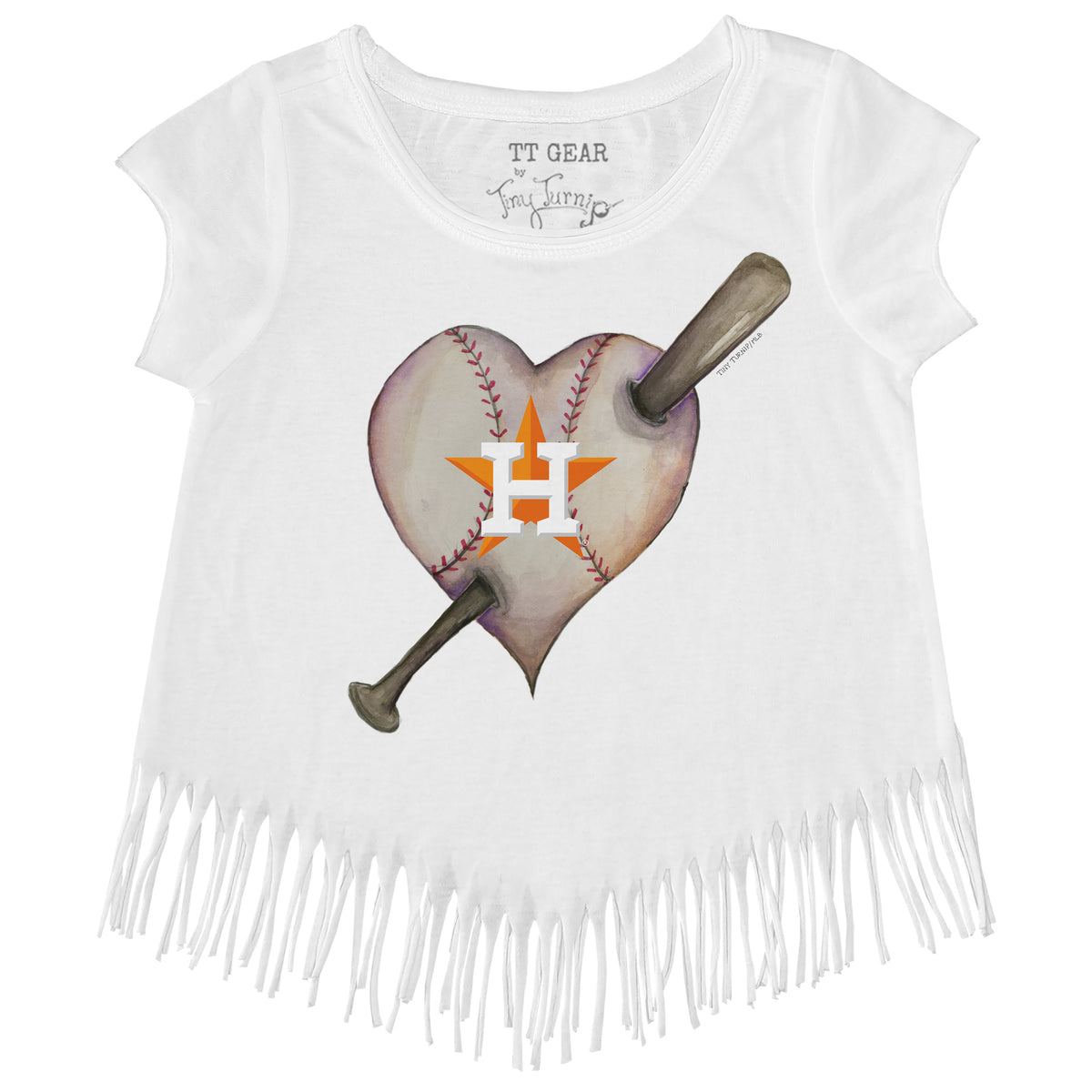 Houston Astros Heart Bat Fringe Tee