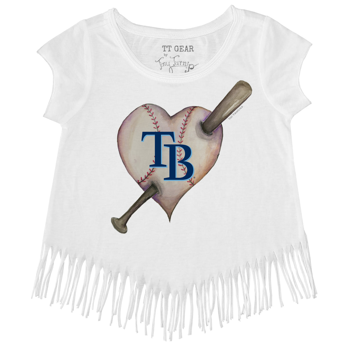 Tampa Bay Rays Heart Bat Fringe Tee