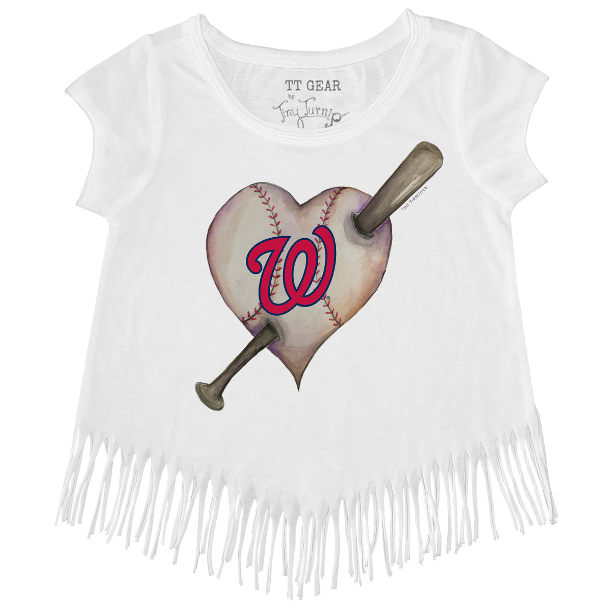 Washington Nationals Heart Bat Fringe Tee