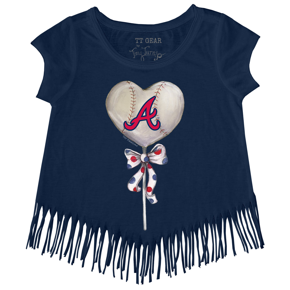 Atlanta Braves Heart Lolly Fringe Tee