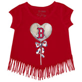Boston Red Sox Heart Lolly Fringe Tee