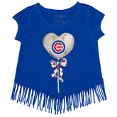 Chicago Cubs Heart Lolly Fringe Tee