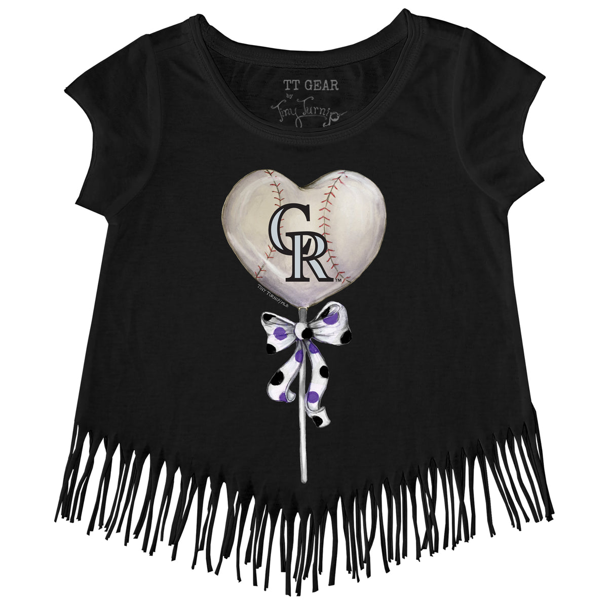 Colorado Rockies Heart Lolly Fringe Tee